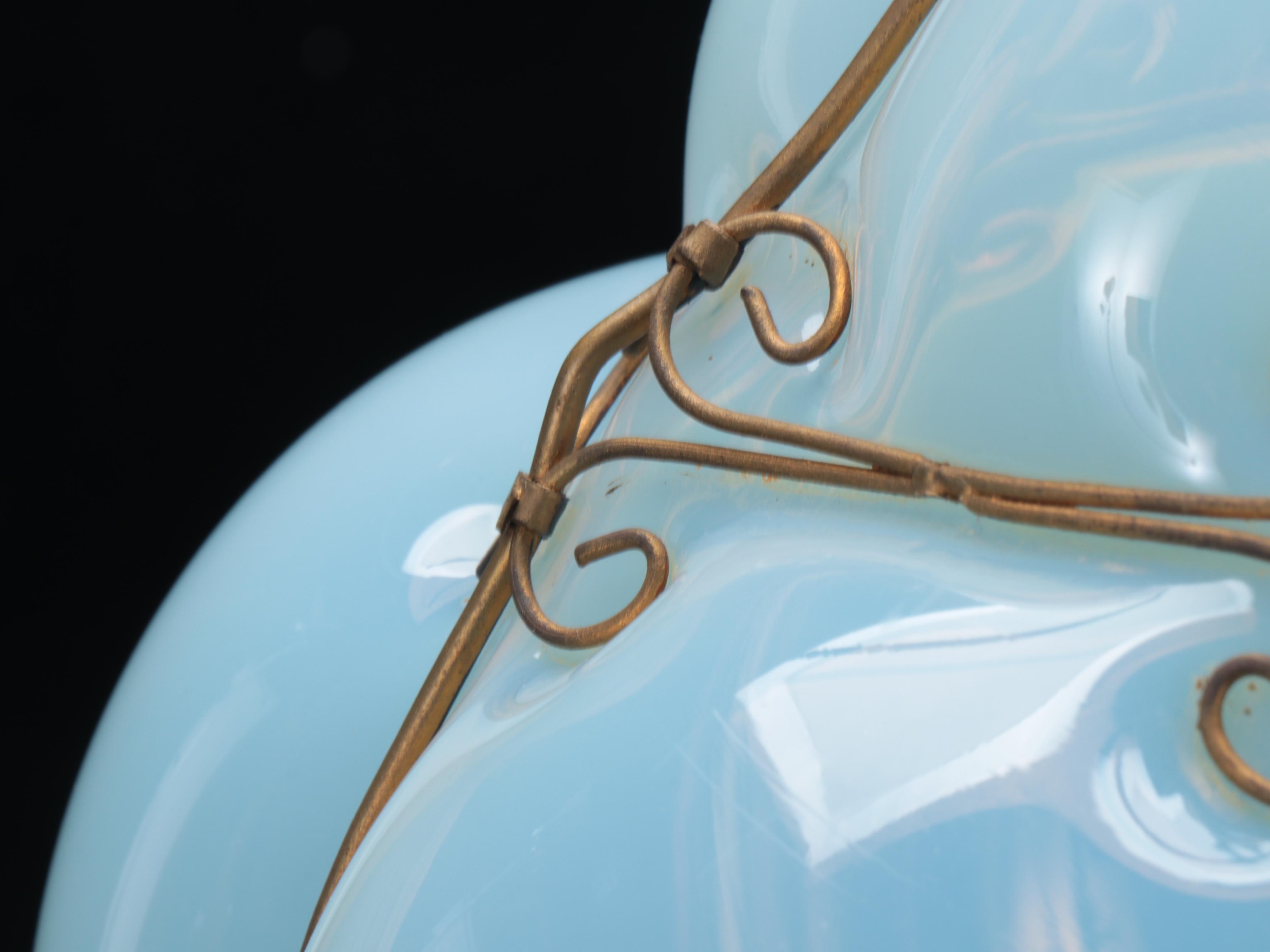 Mexican Iridescent Bubble Glass Pendant Light