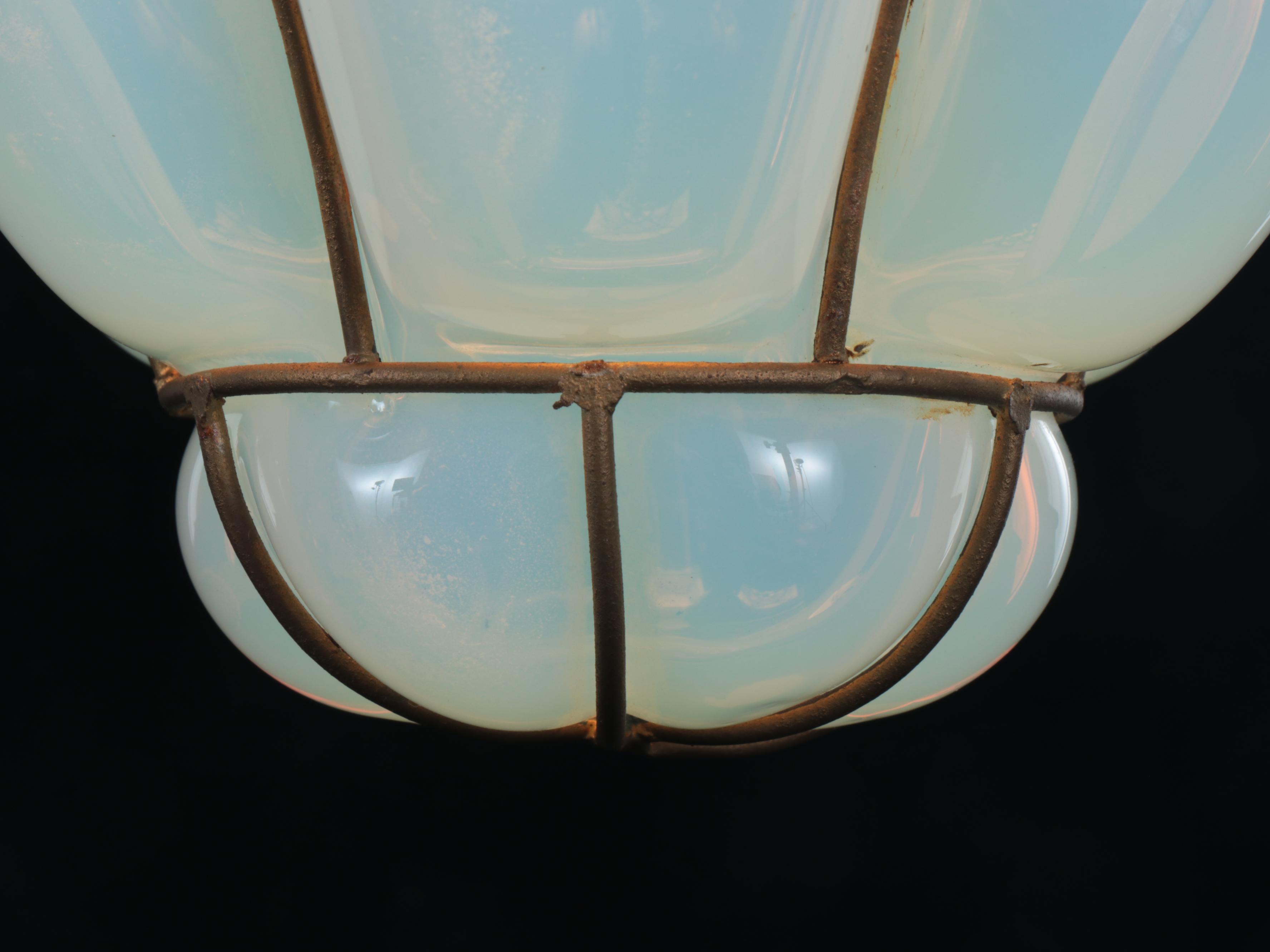 Mexican Iridescent Bubble Glass Pendant Light