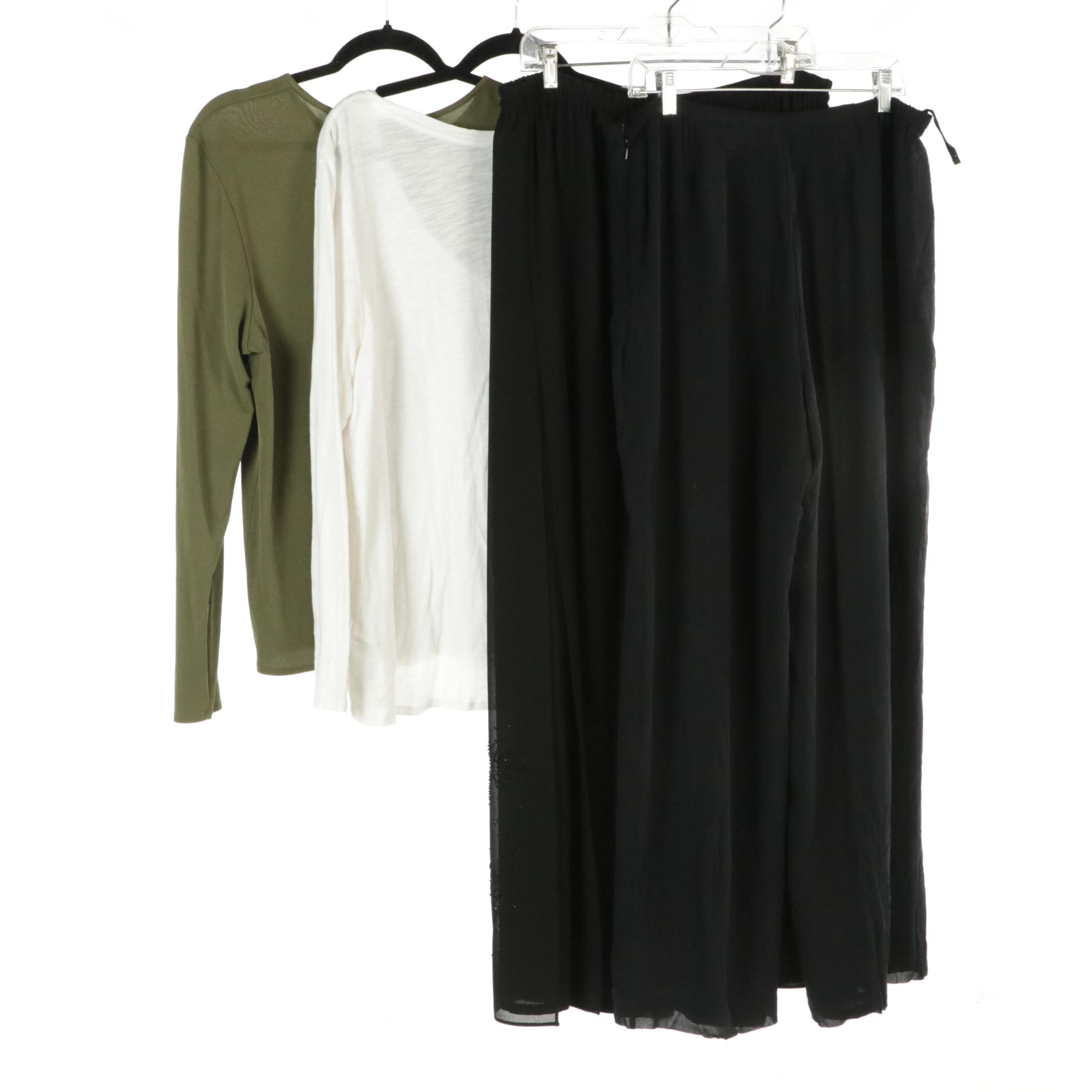 Valerie Separates Silk & Adrianna Papell Embellished Pants With Silk & Other Top