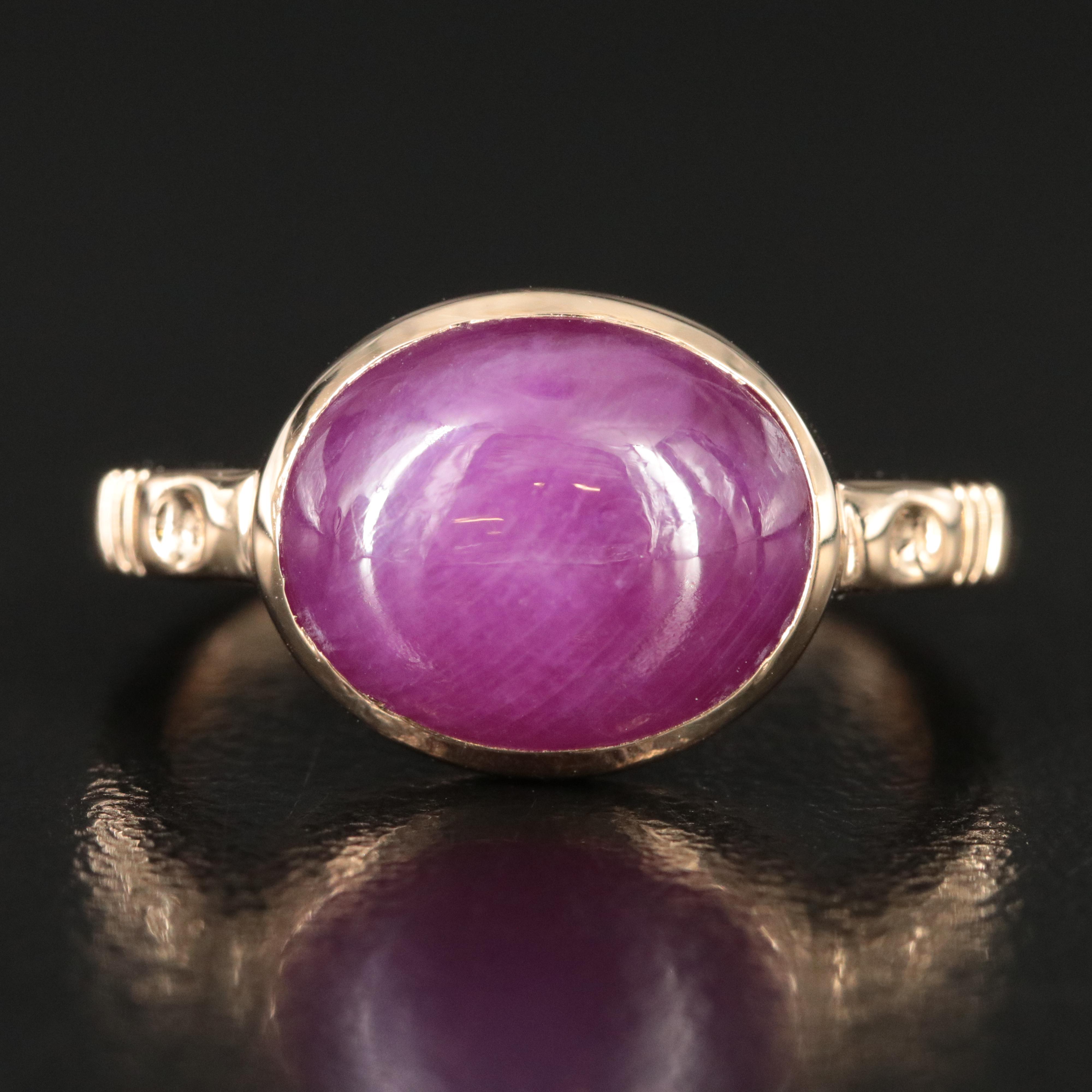 14K 6.44 CT Ruby Cabochon  Ring