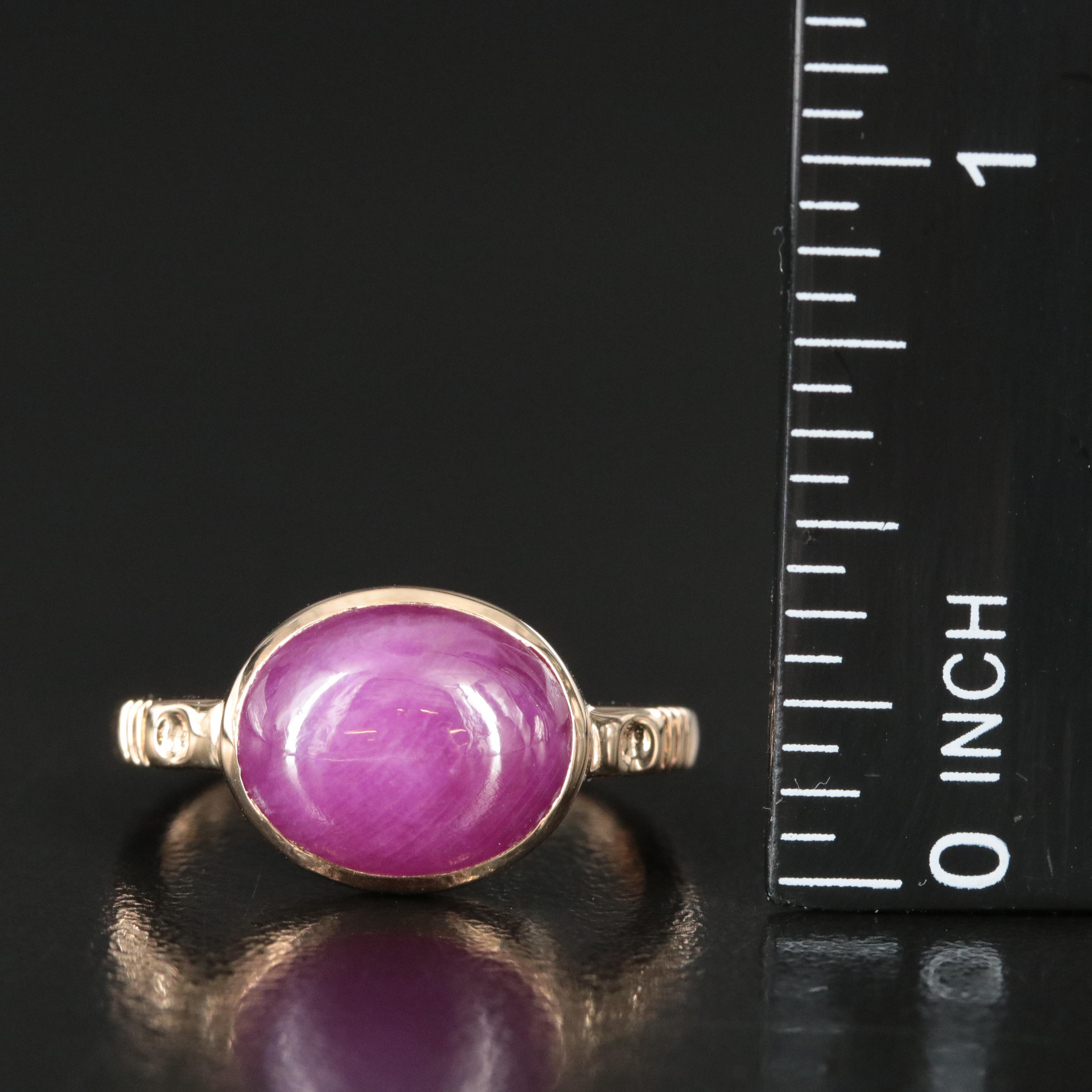 14K 6.44 CT Ruby Cabochon  Ring