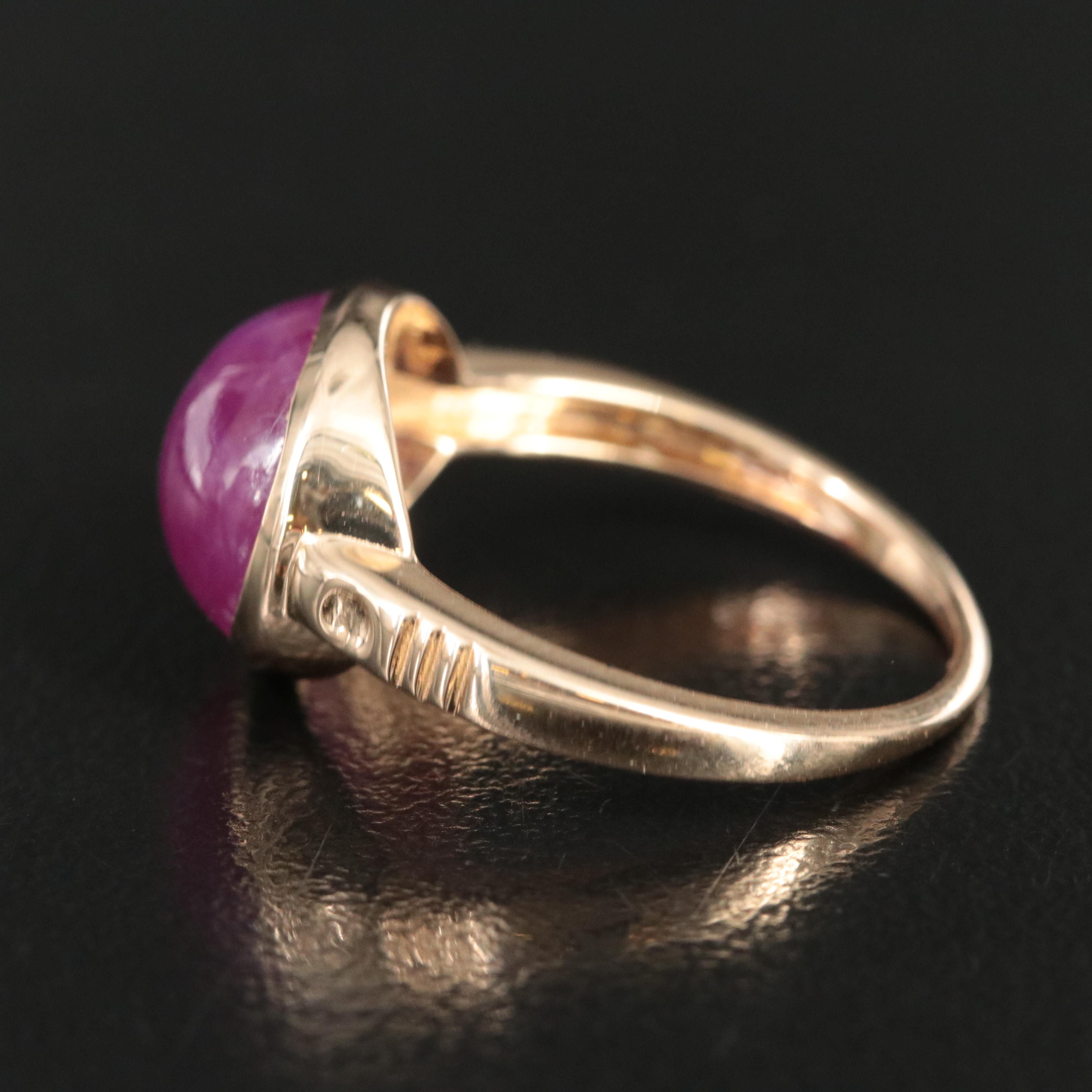 14K 6.44 CT Ruby Cabochon  Ring