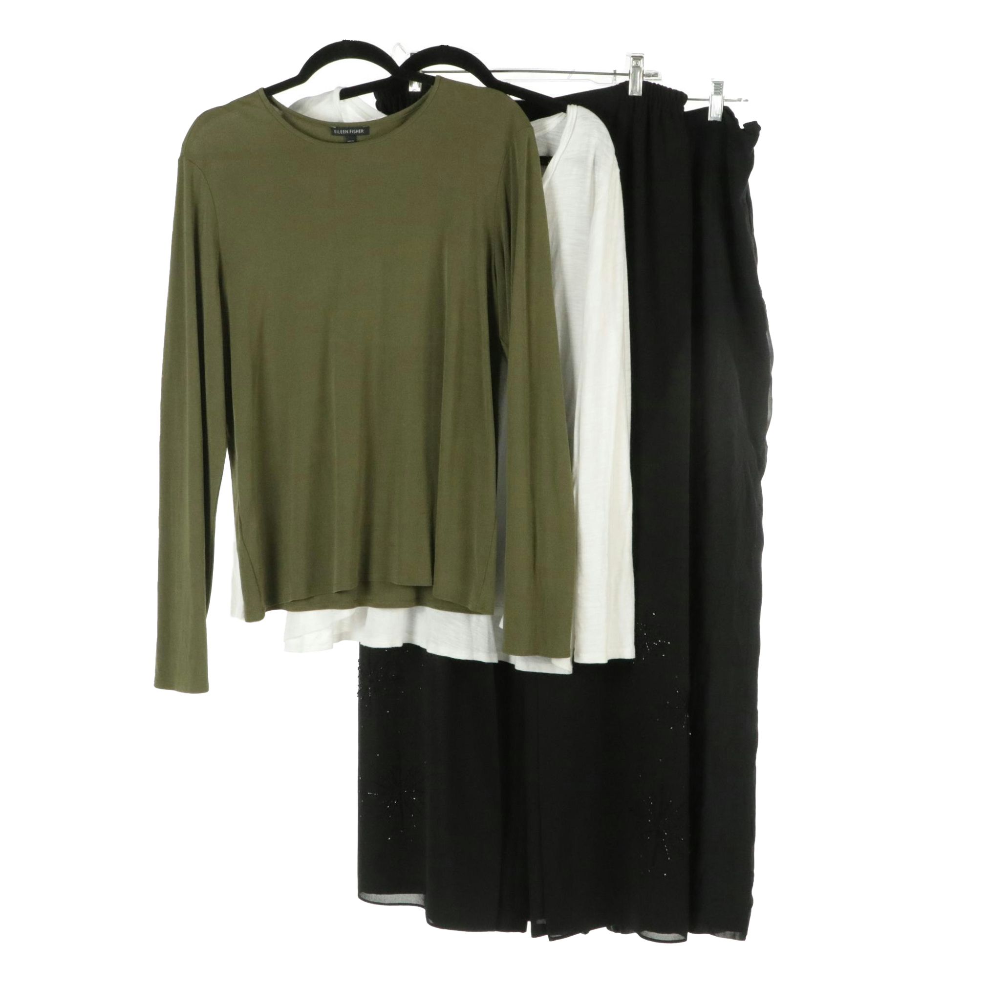 Valerie Separates Silk & Adrianna Papell Embellished Pants With Silk & Other Top