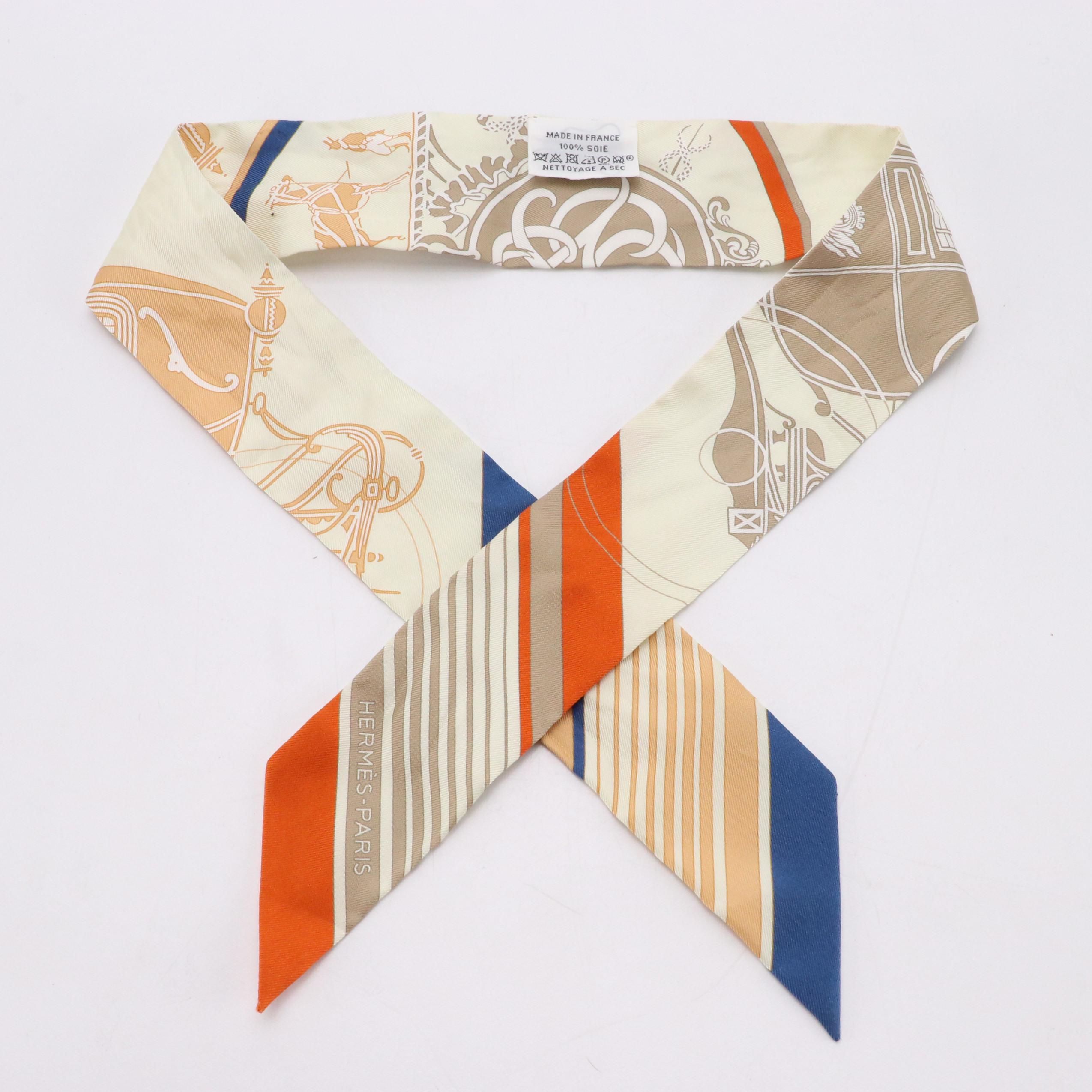 Hermès "Ex-Libris" Silk Twilly with Box