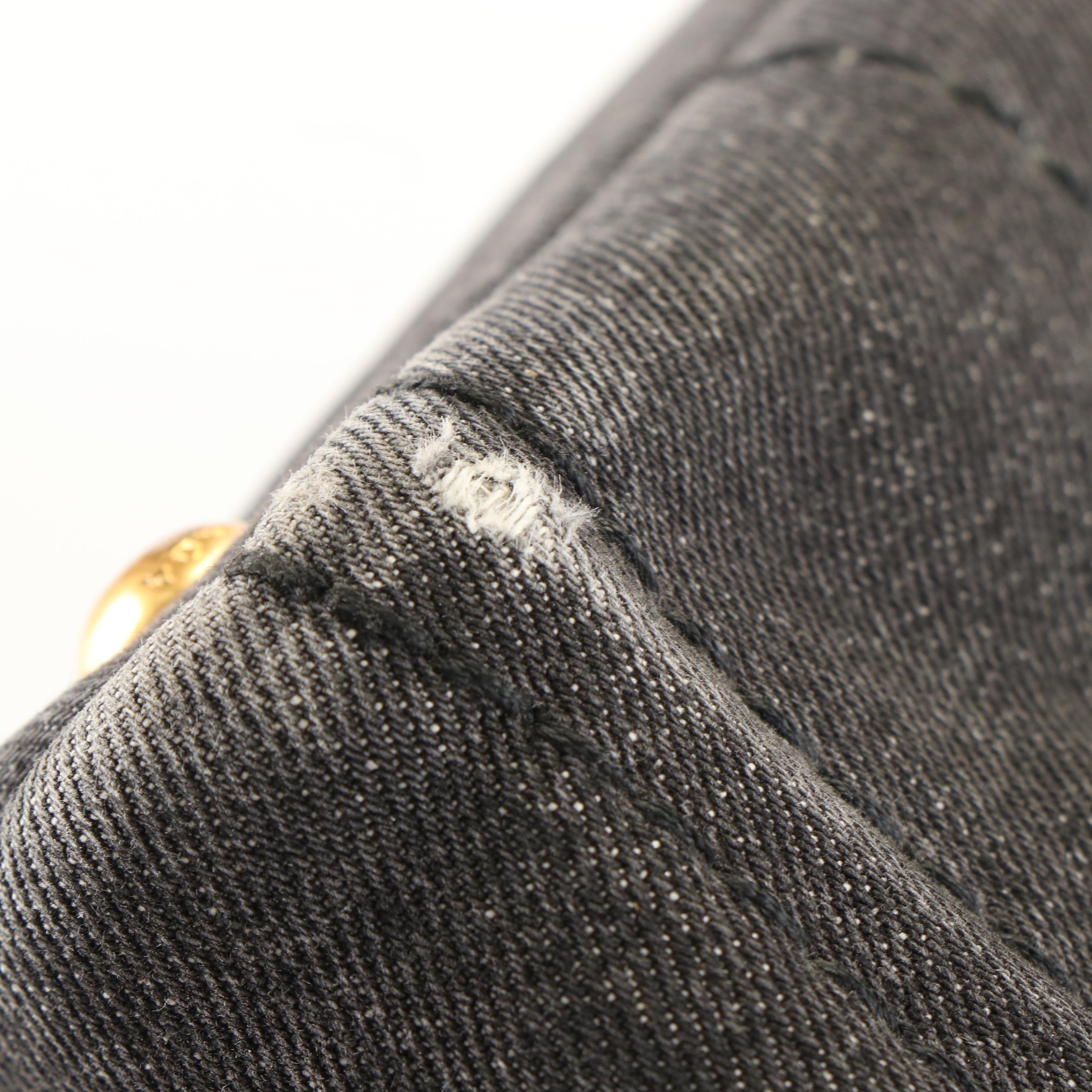 Prada Canapa Logo Black Canvas Tote Bag