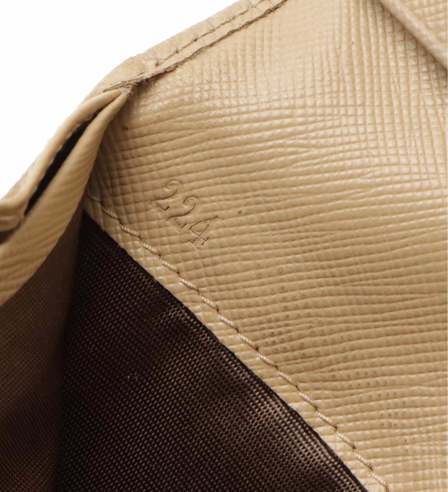 Prada Continental Wallet in Beige Saffiano Leather