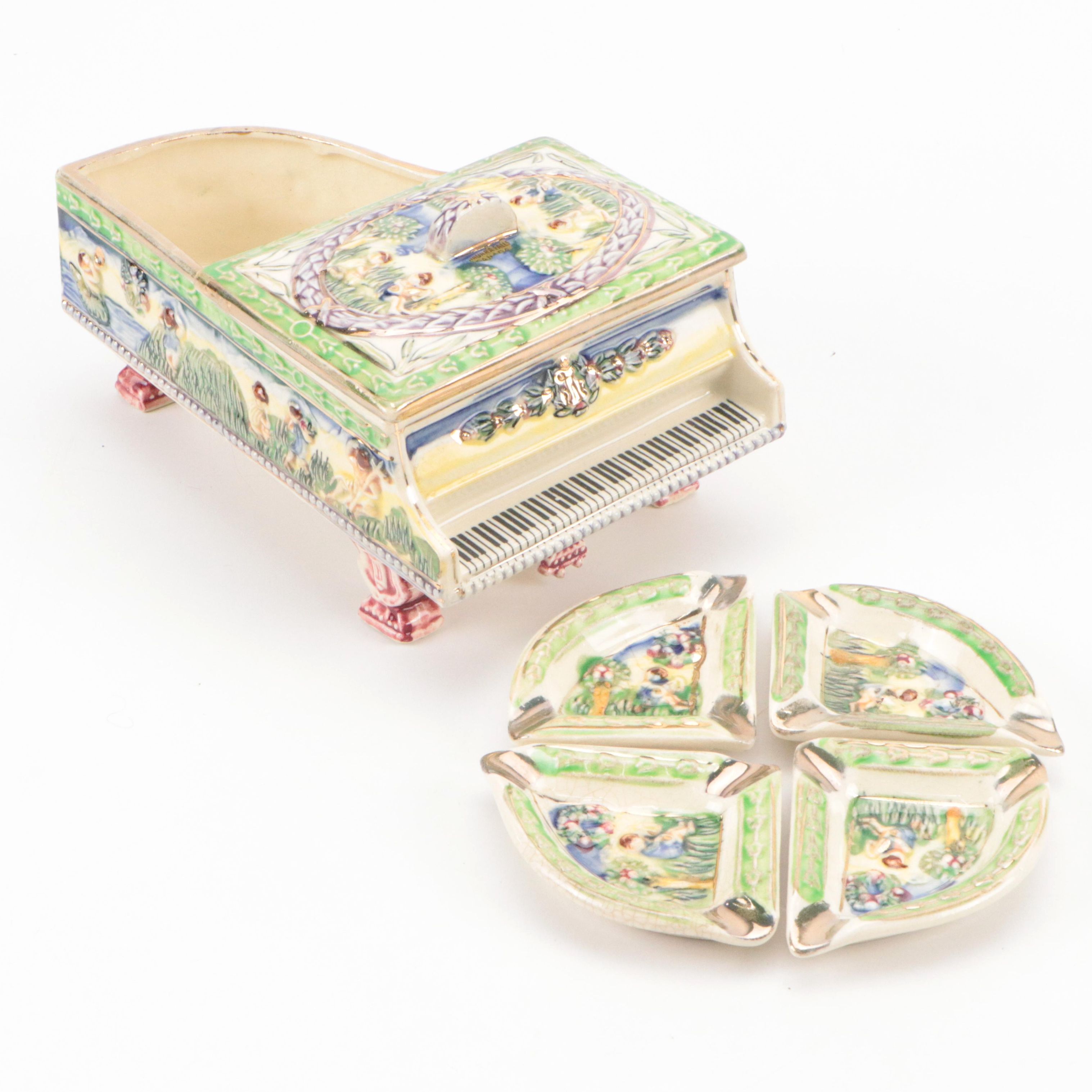 Lenox "Beauty Of The Ball" Porcelain Figurine with Ceramic Ashtray and More