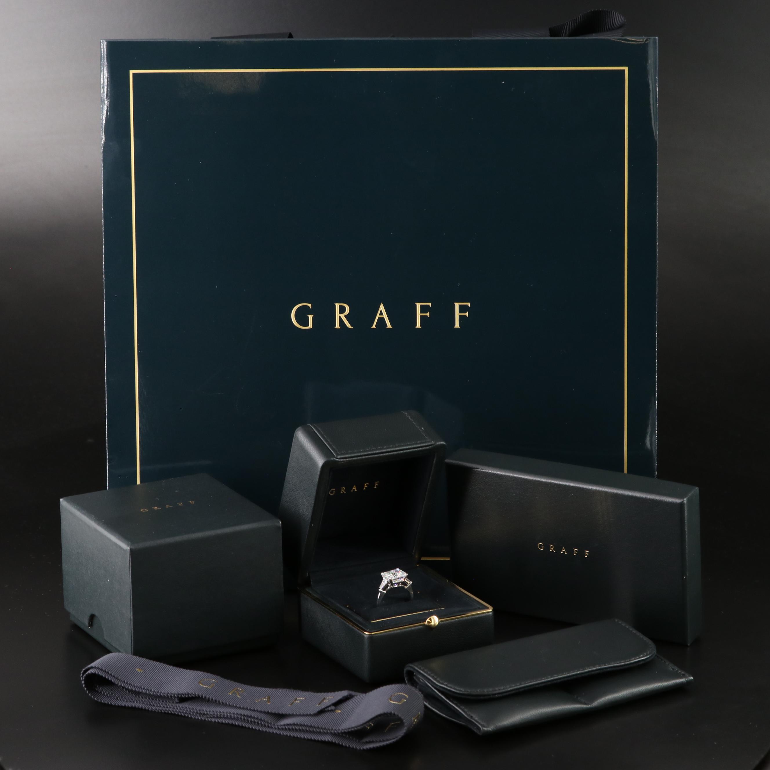 GRAFF Platinum 5.73 CTW Diamond Ring with Internally Flawless Center and GIA