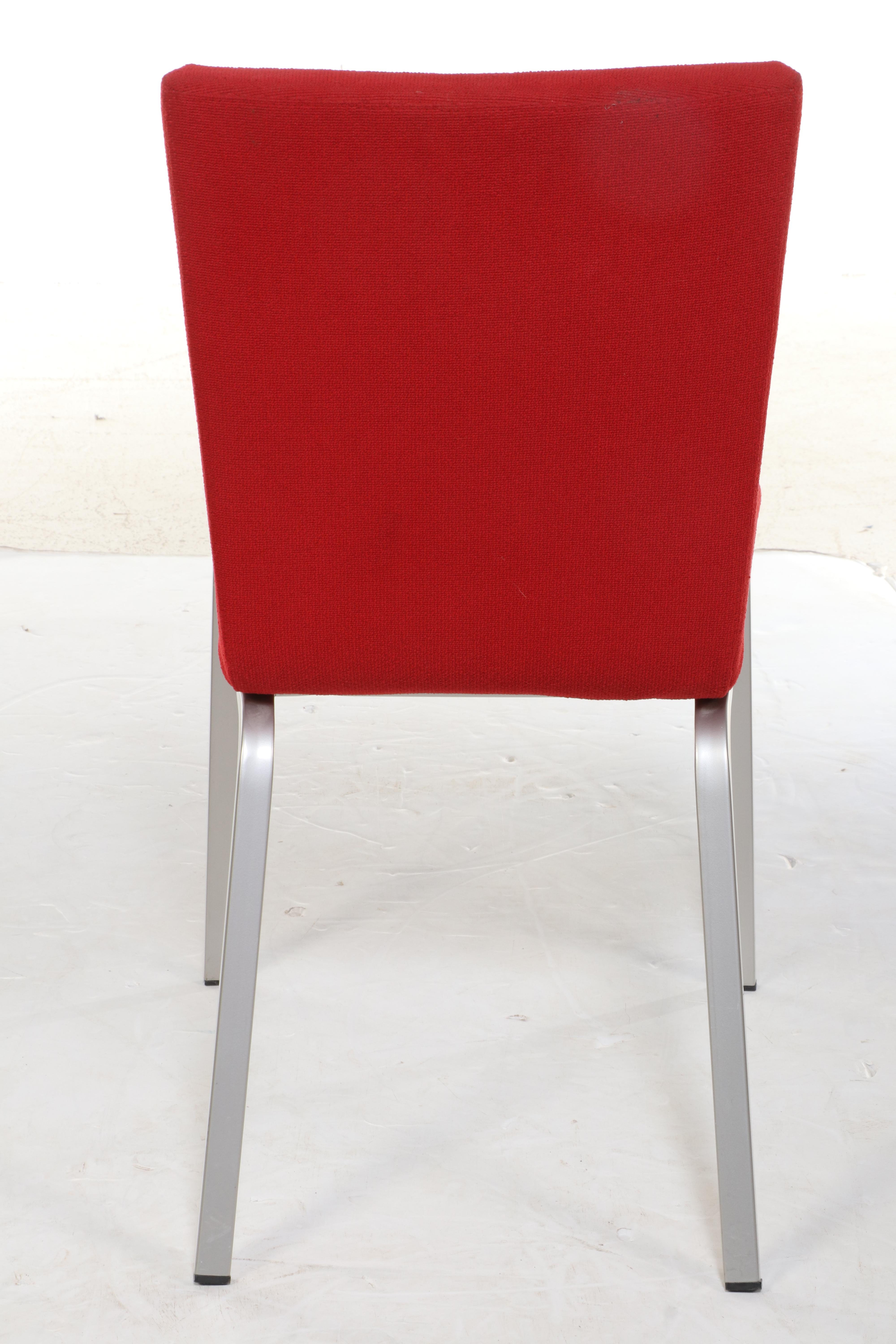Calligaris Italian Red Upholstered Dining Chairs