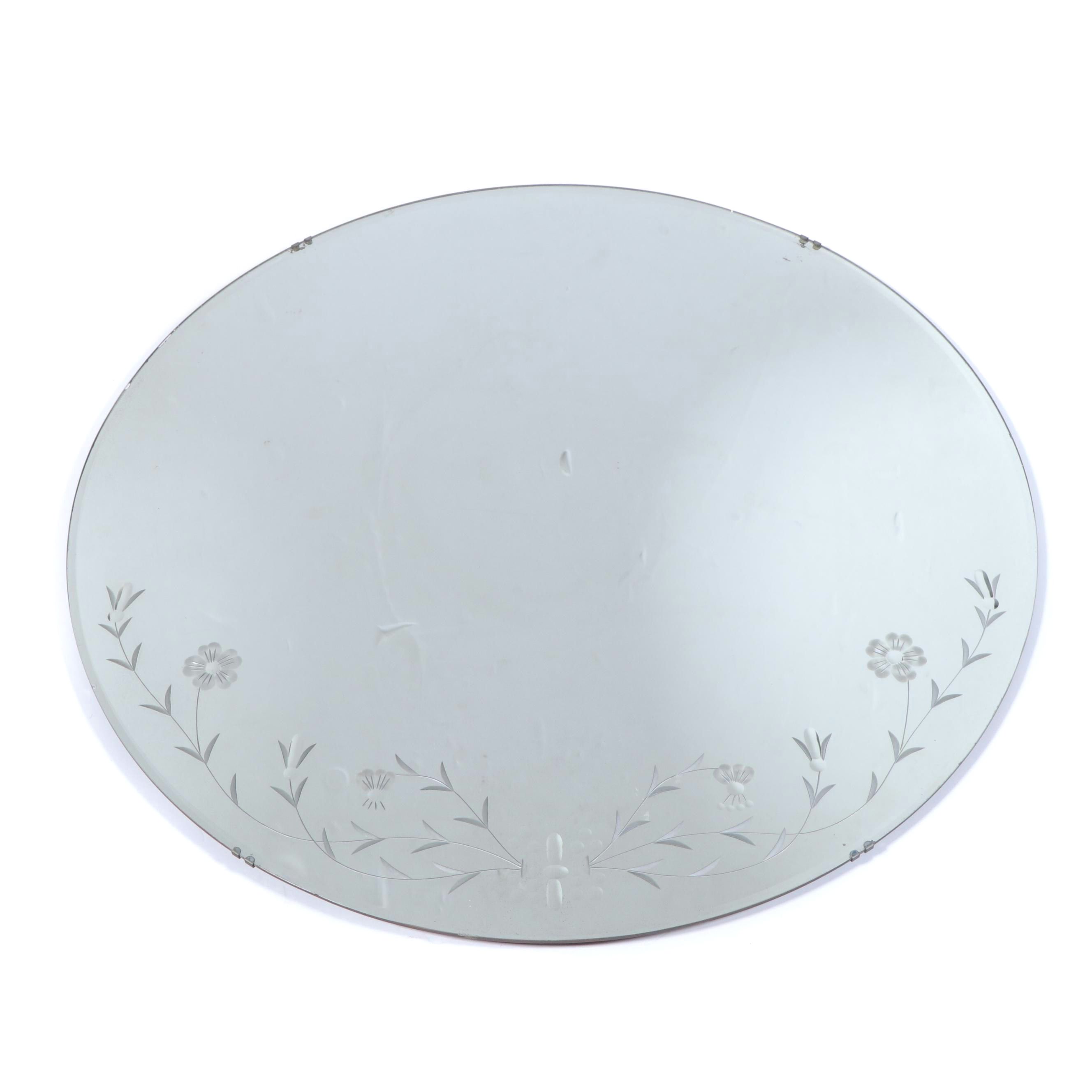 Noyer Reverse-Etched and Beveled Glass Wall Mirror