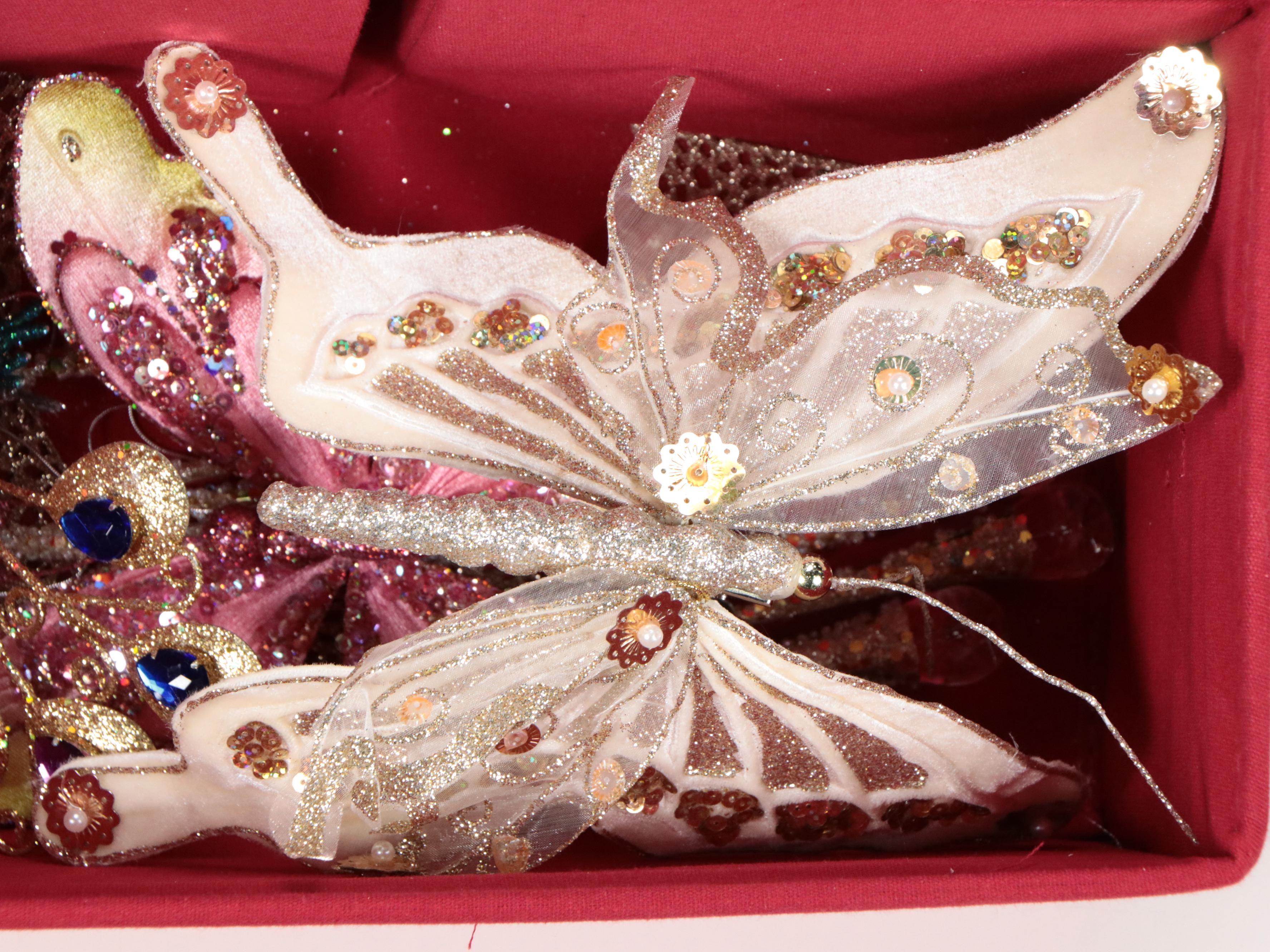 Frontgate Ornament Storage Container with Glass and Other Christmas Ornaments