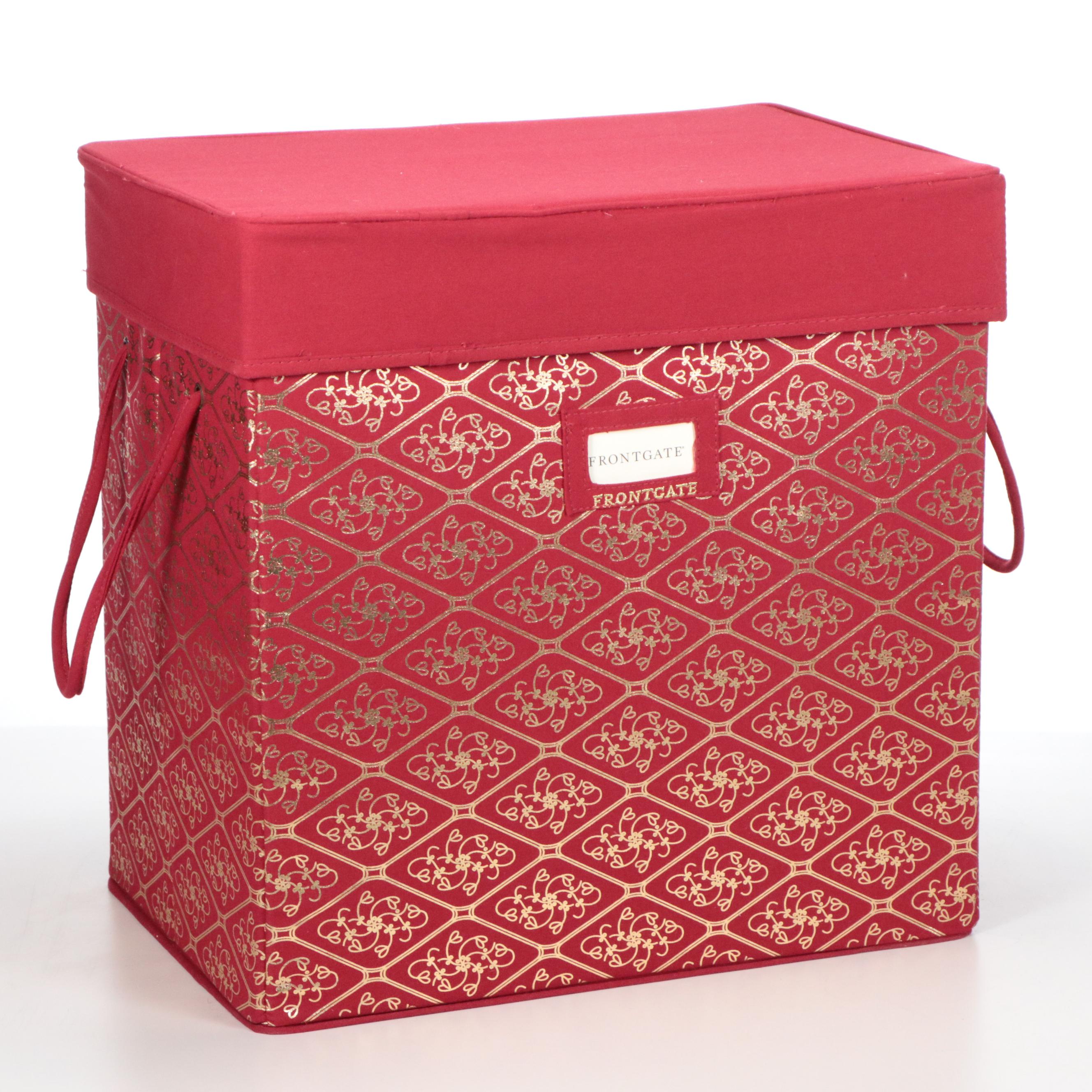 Frontgate Ornament Storage Container with Glass and Other Christmas Ornaments