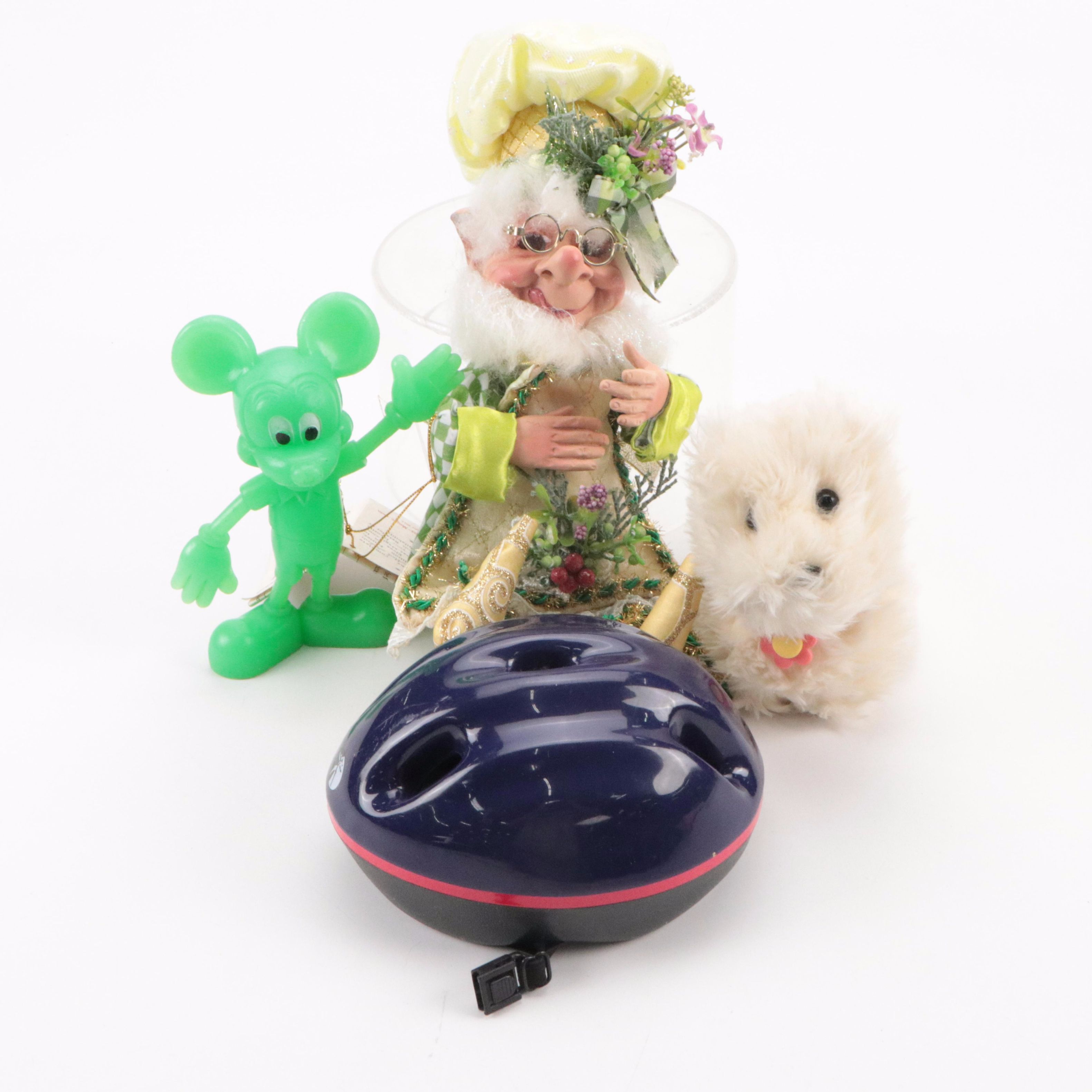 Mark Robert "Helper Kitchen Elf" Plastic Doll w/ Mickey Mouse Figurine and More