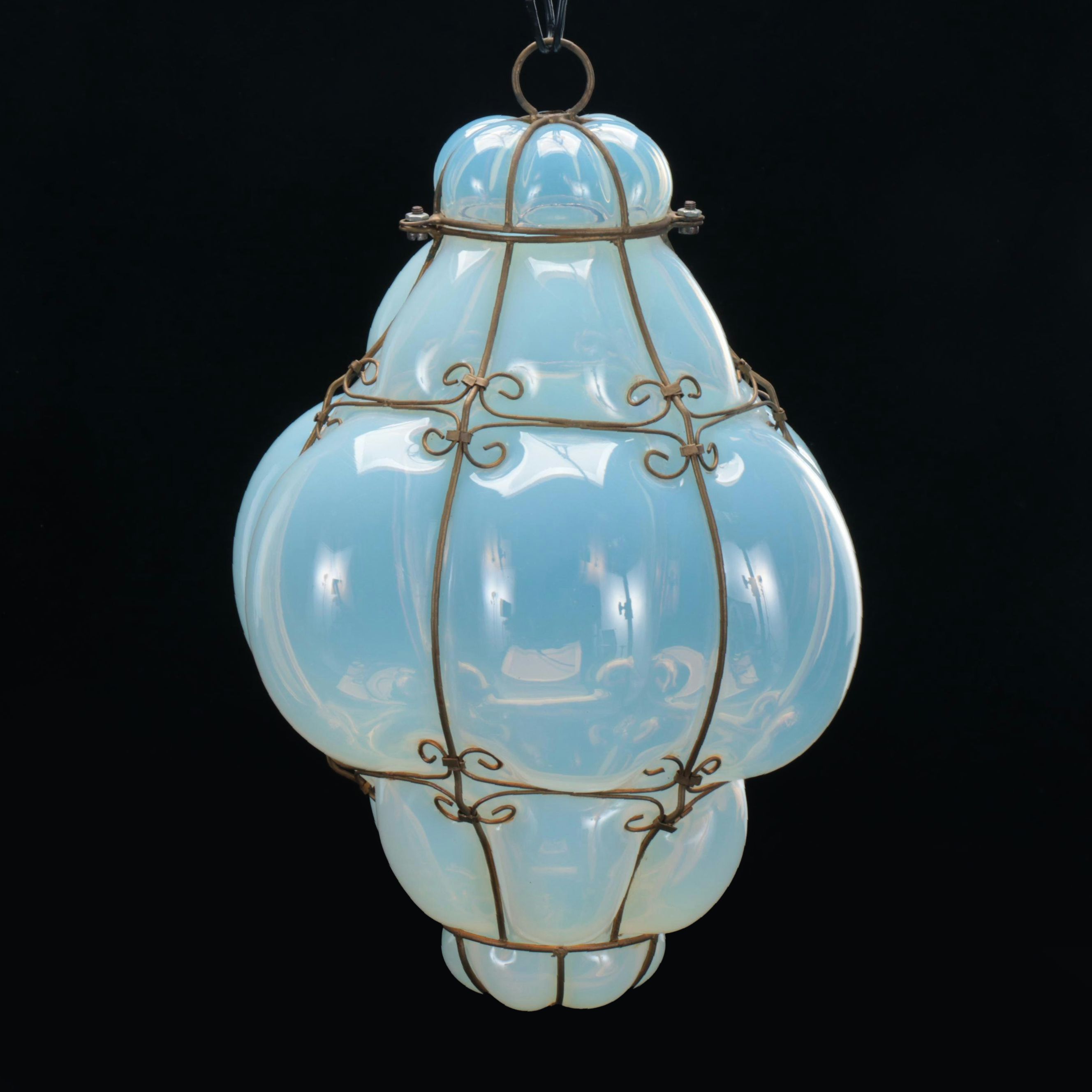 Mexican Iridescent Bubble Glass Pendant Light
