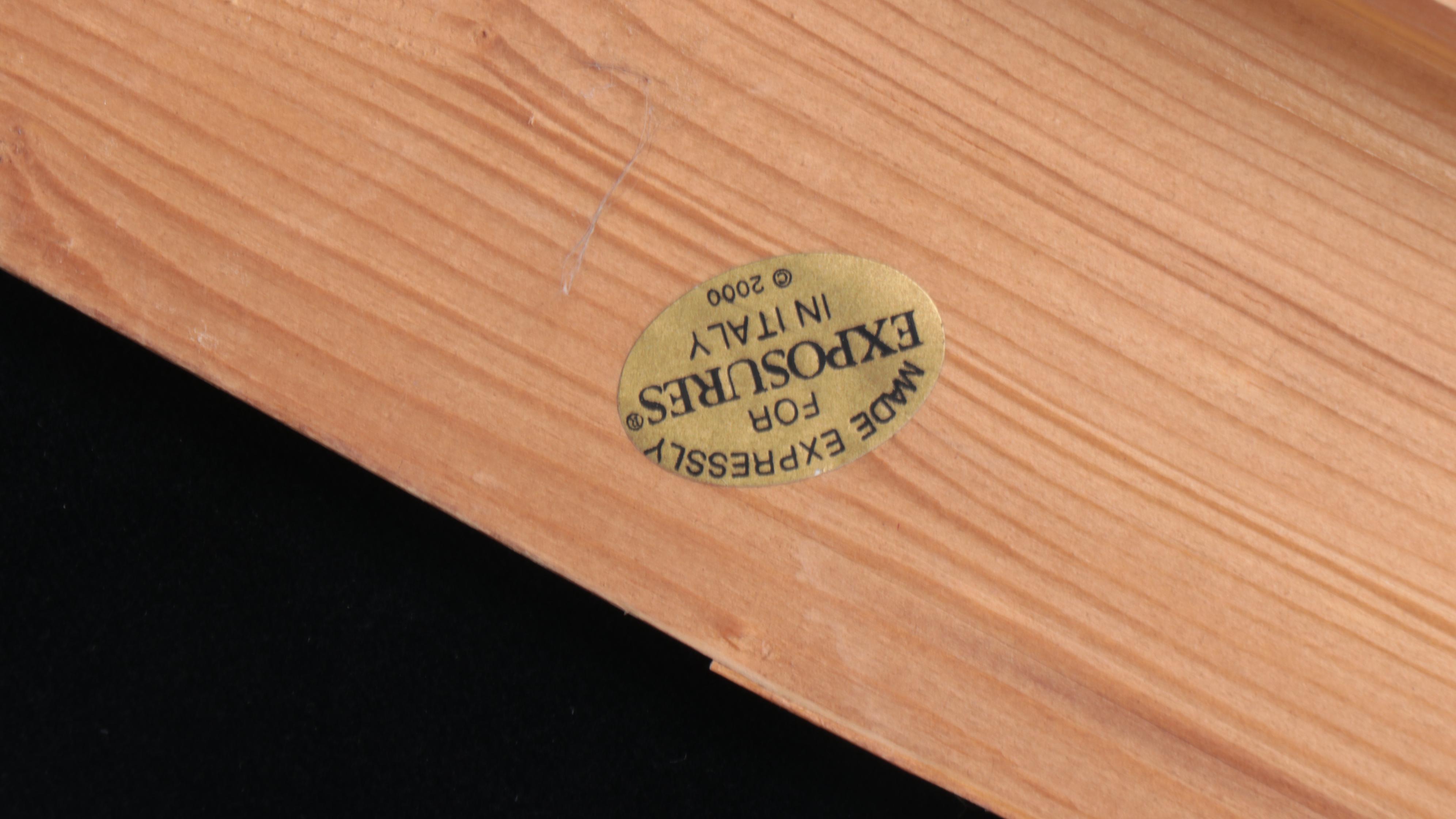 Italian Pine Wood Wall Shelf with White Laminate Floating Shelf