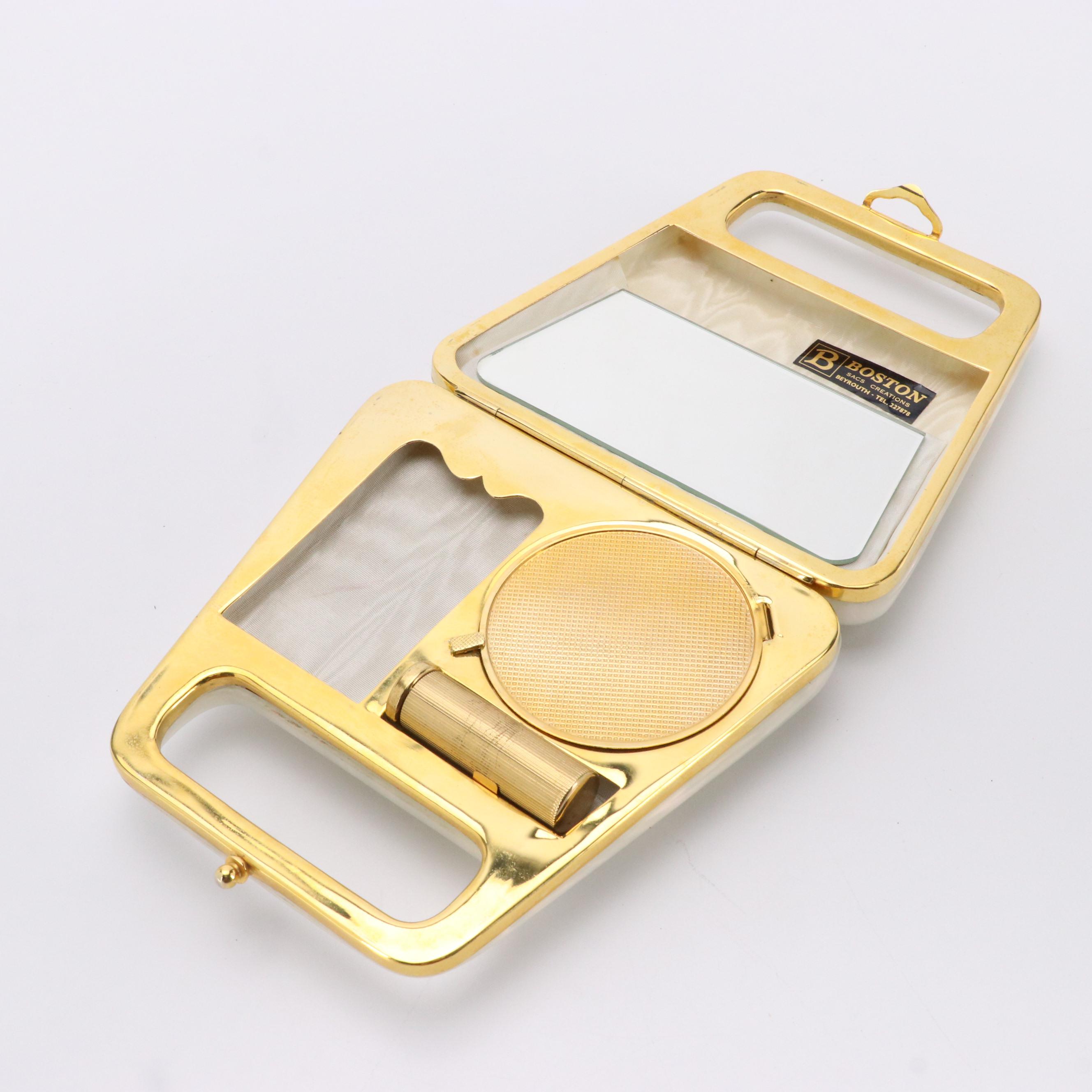 Boston Vintage Vanity Clutch in Pearly White Lucite