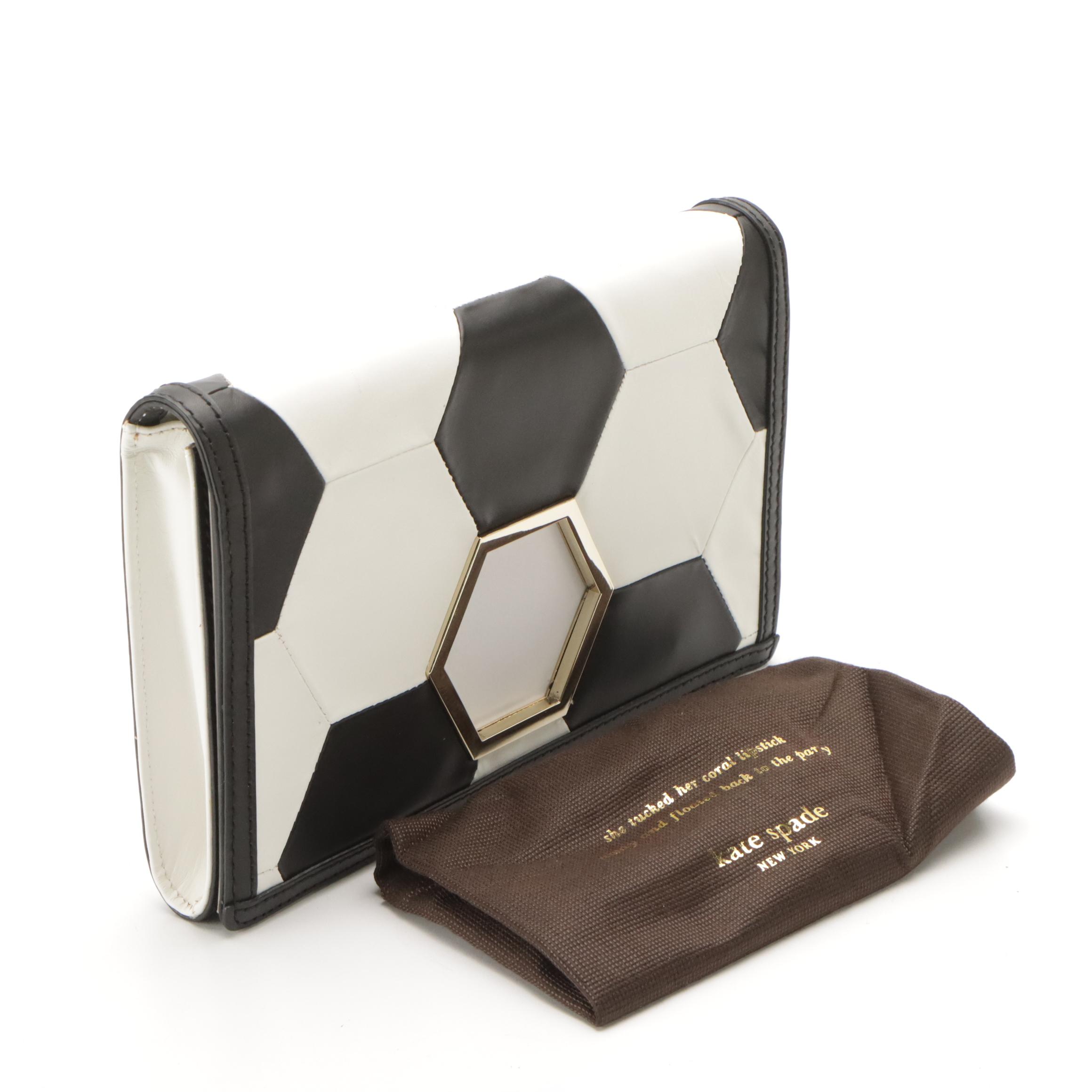 Kate Spade Taza Soccer Clutch and Bon Bon Cosmetic Pouch with Brighton Card Case