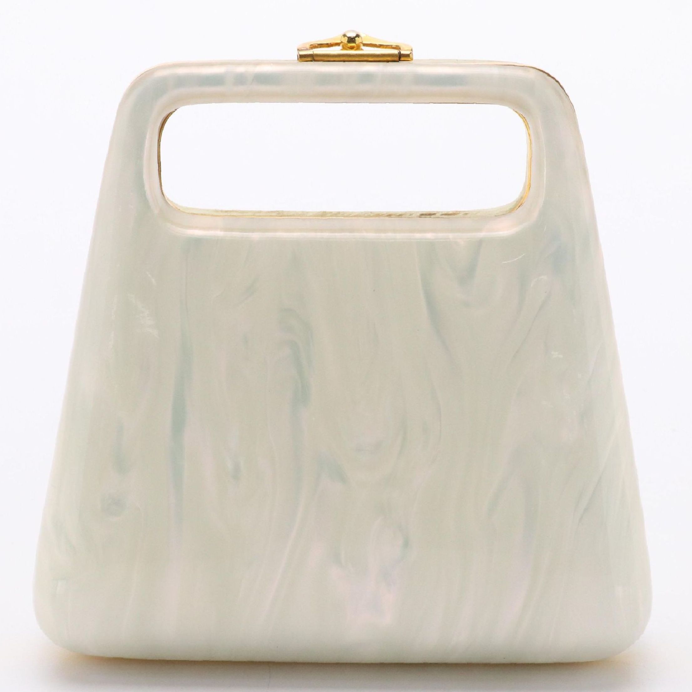 Boston Vintage Vanity Clutch in Pearly White Lucite