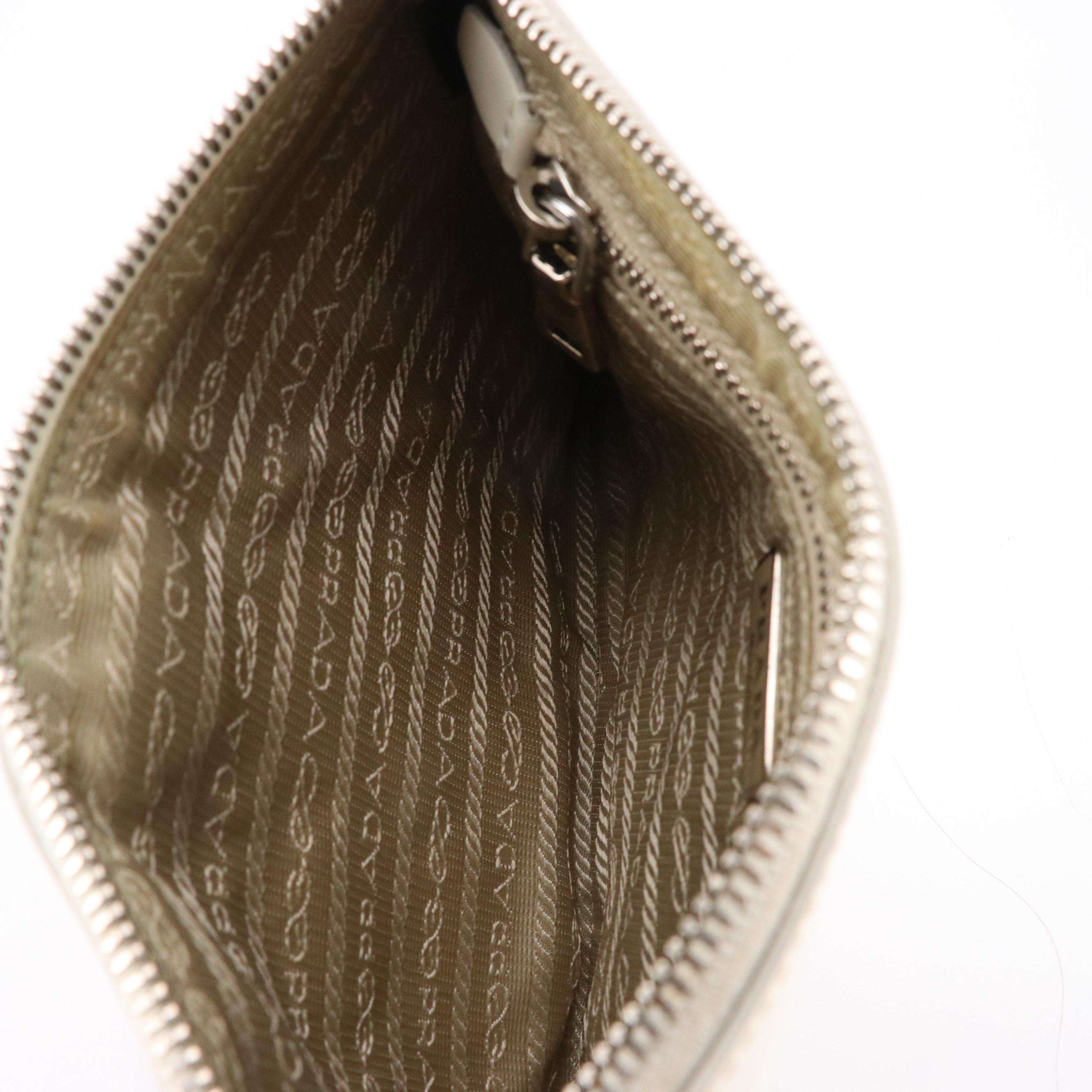 Prada Red and White Patent Leather Flower Zip Wristlet