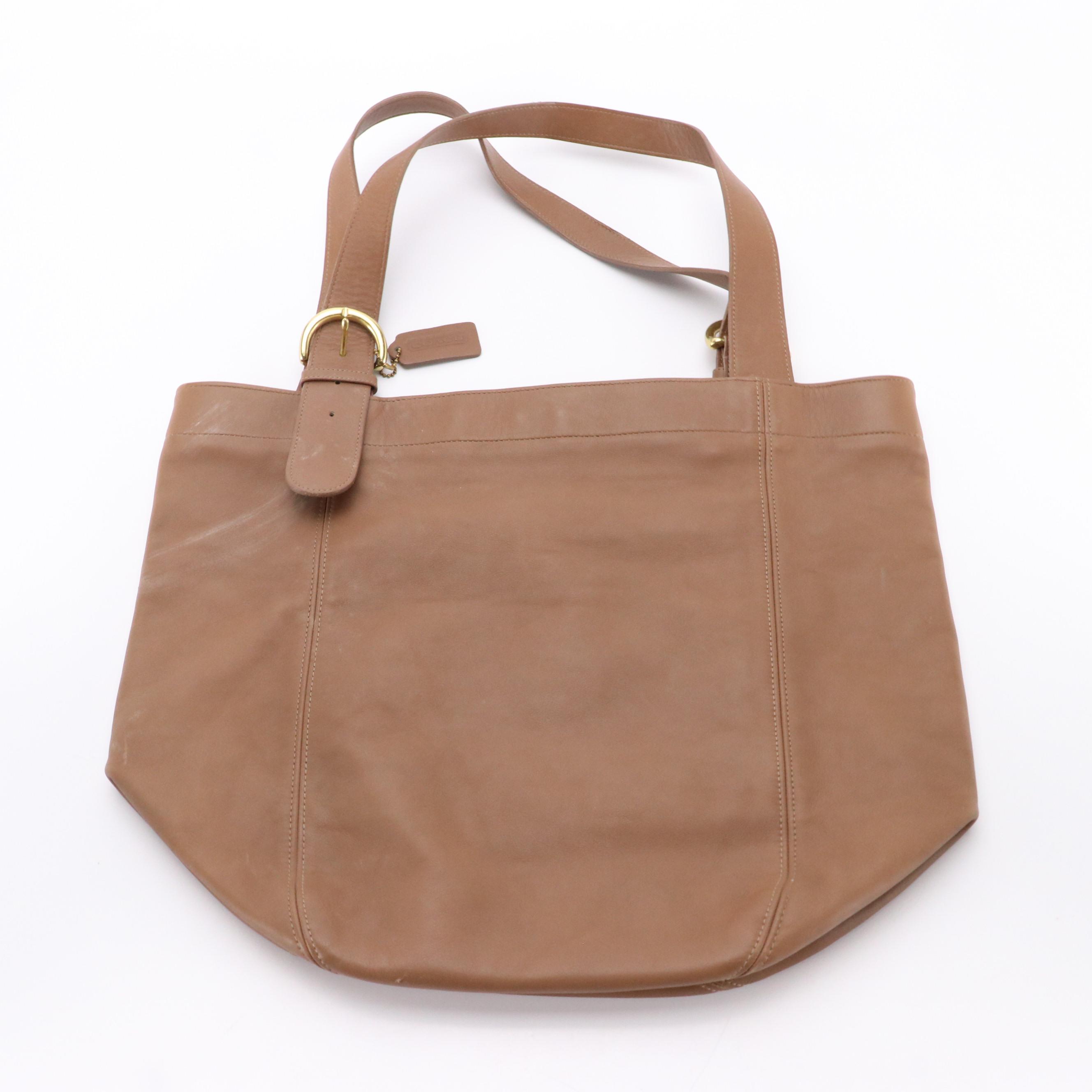 Coach Mocha Brown Leather Soho Duffel Tote Bag with Other Leather Crossbody Bag