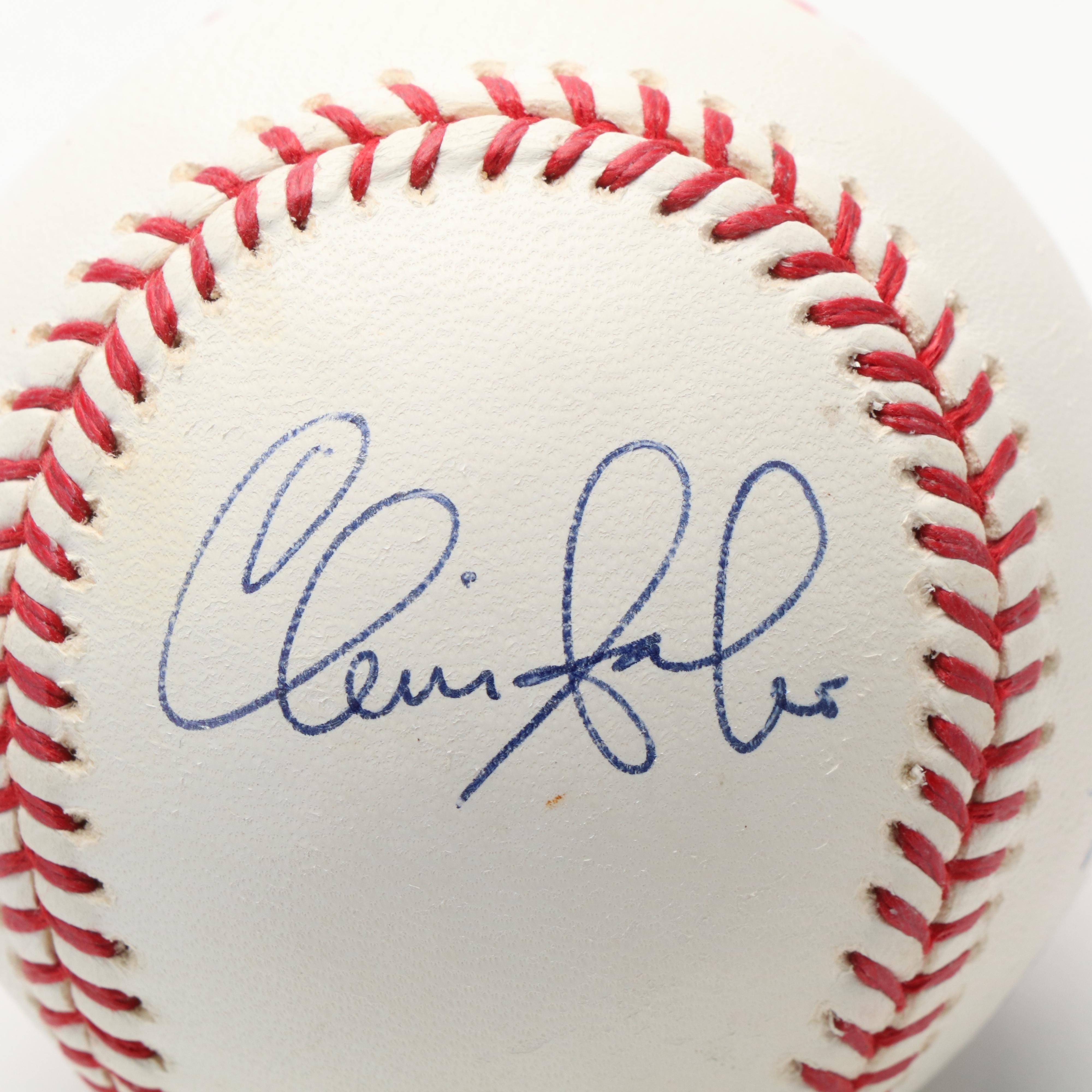 Carson Palmer Signed Print with Chris Sabo and Sam LeCure Signed Baseball, More