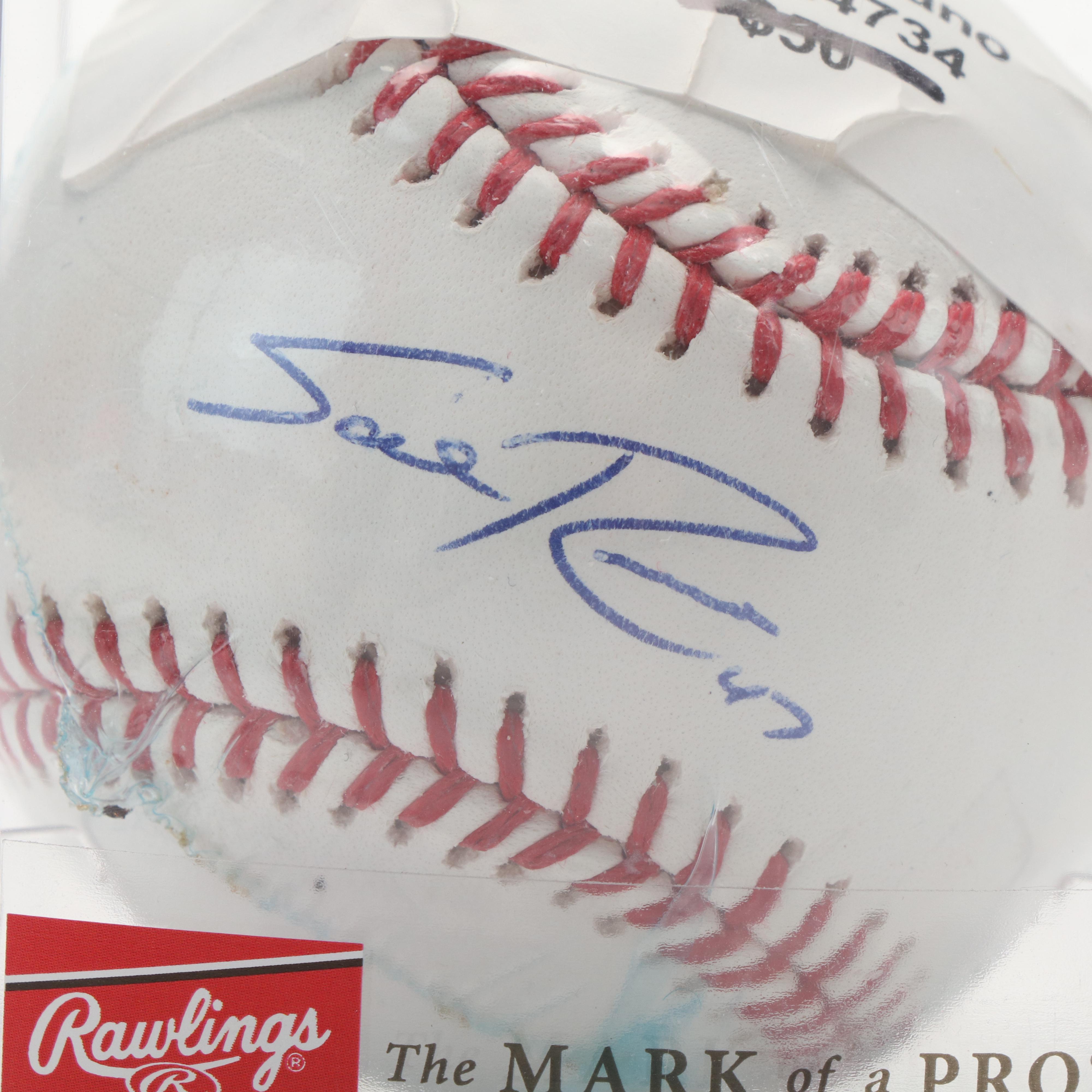 Carson Palmer Signed Print with Chris Sabo and Sam LeCure Signed Baseball, More