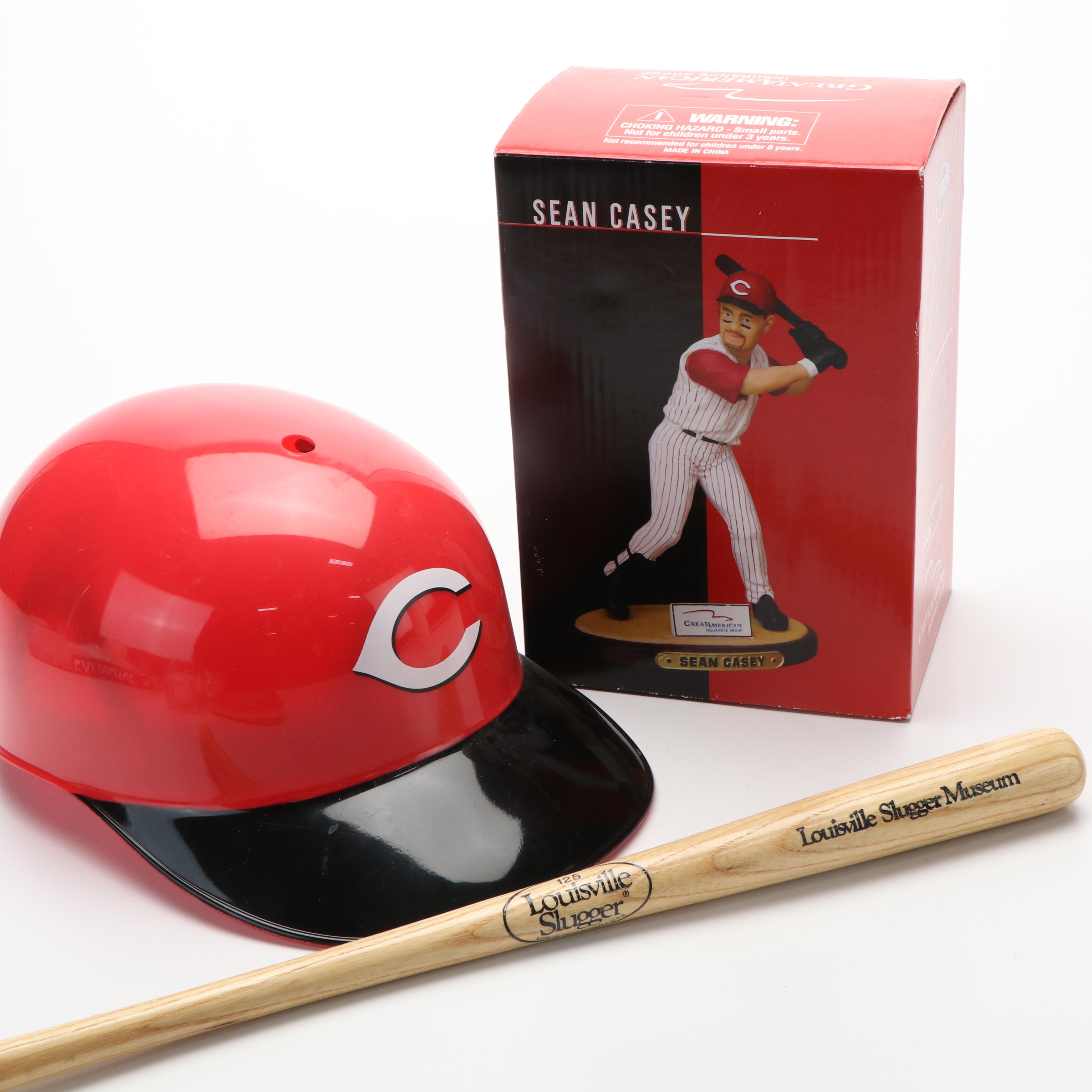 Carson Palmer Signed Print with Chris Sabo and Sam LeCure Signed Baseball, More