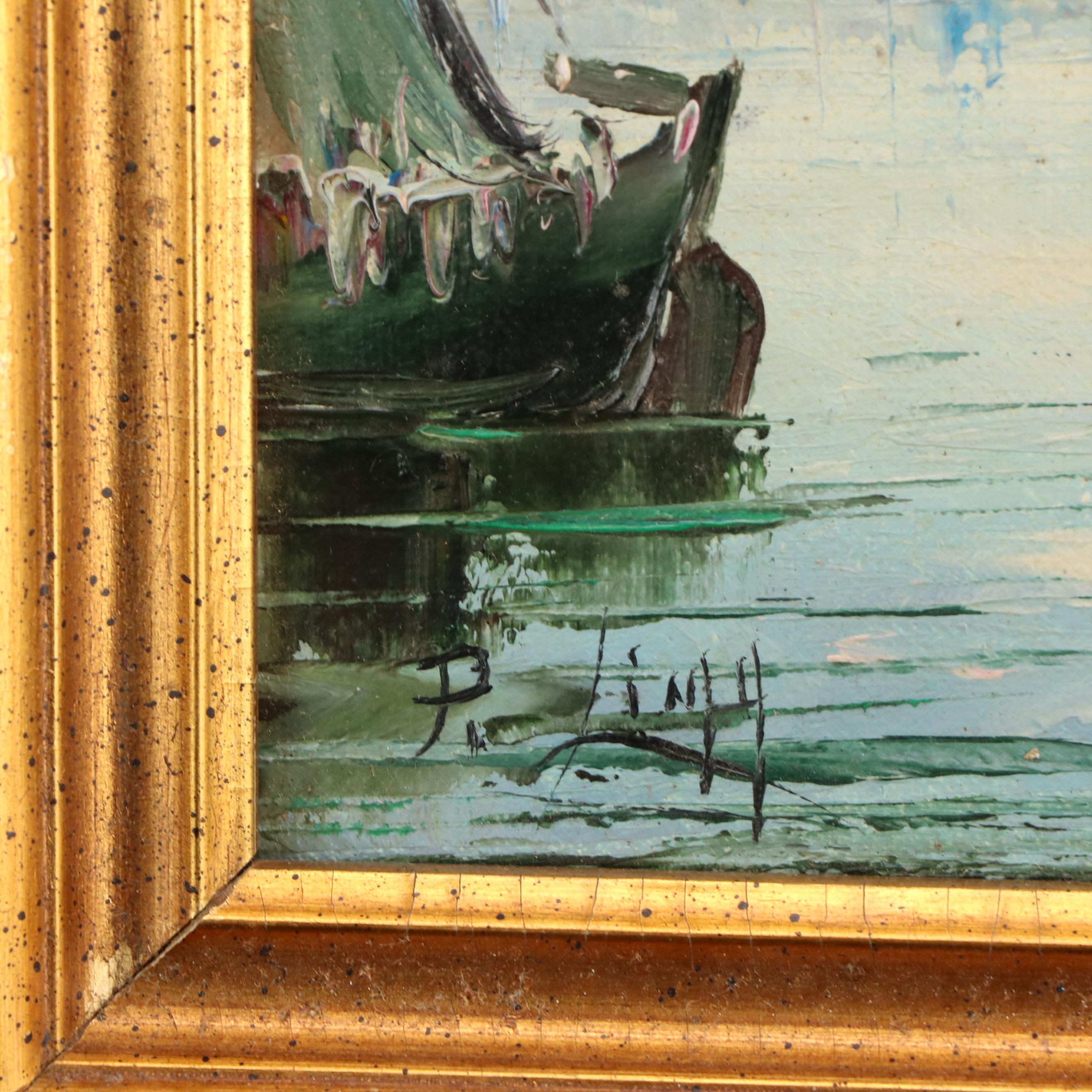 Maritime Oil Paintings of Ships at Harbor
