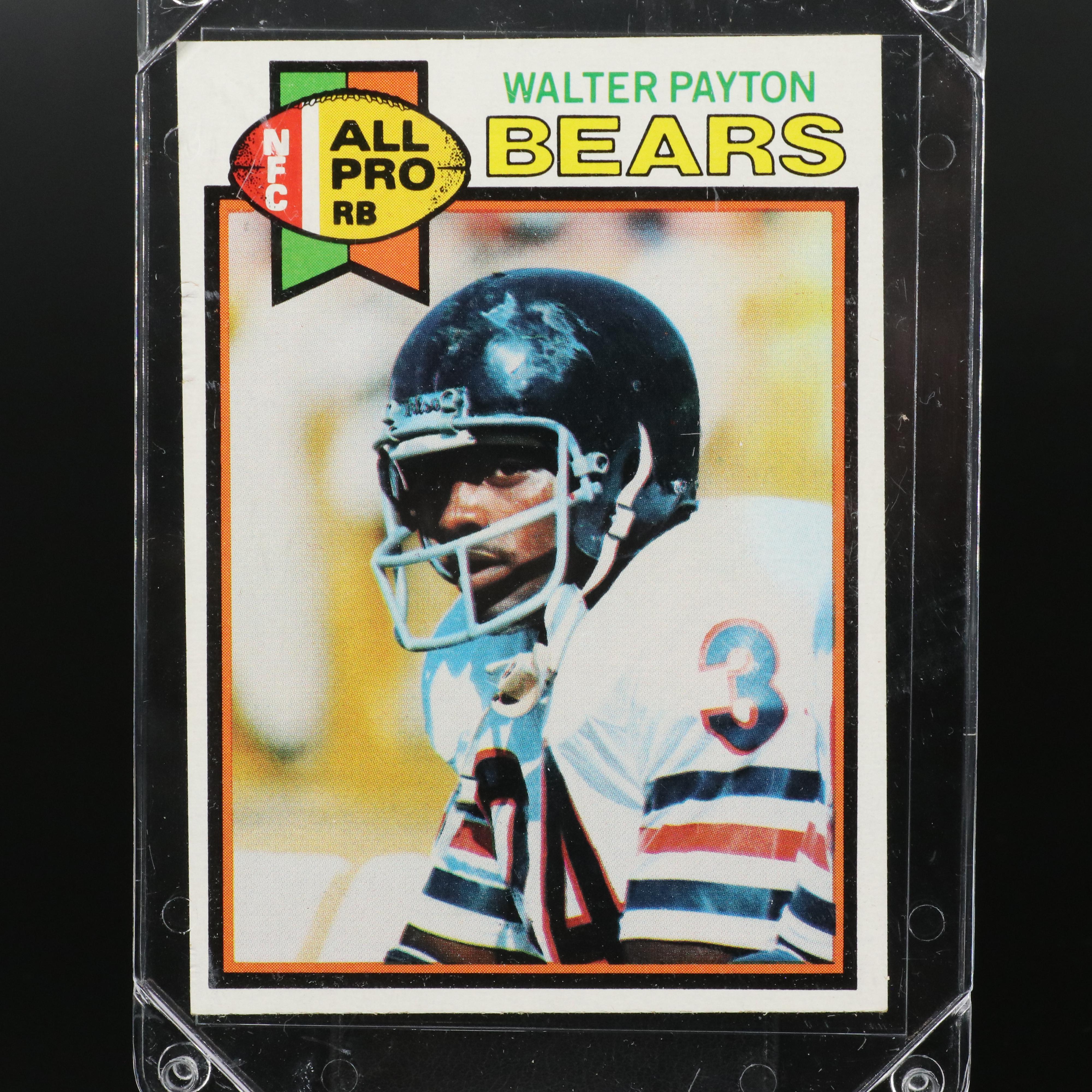 Topps Football Cards Featuring Walter Payton, Steve Largent, & More, 1960s-1970s