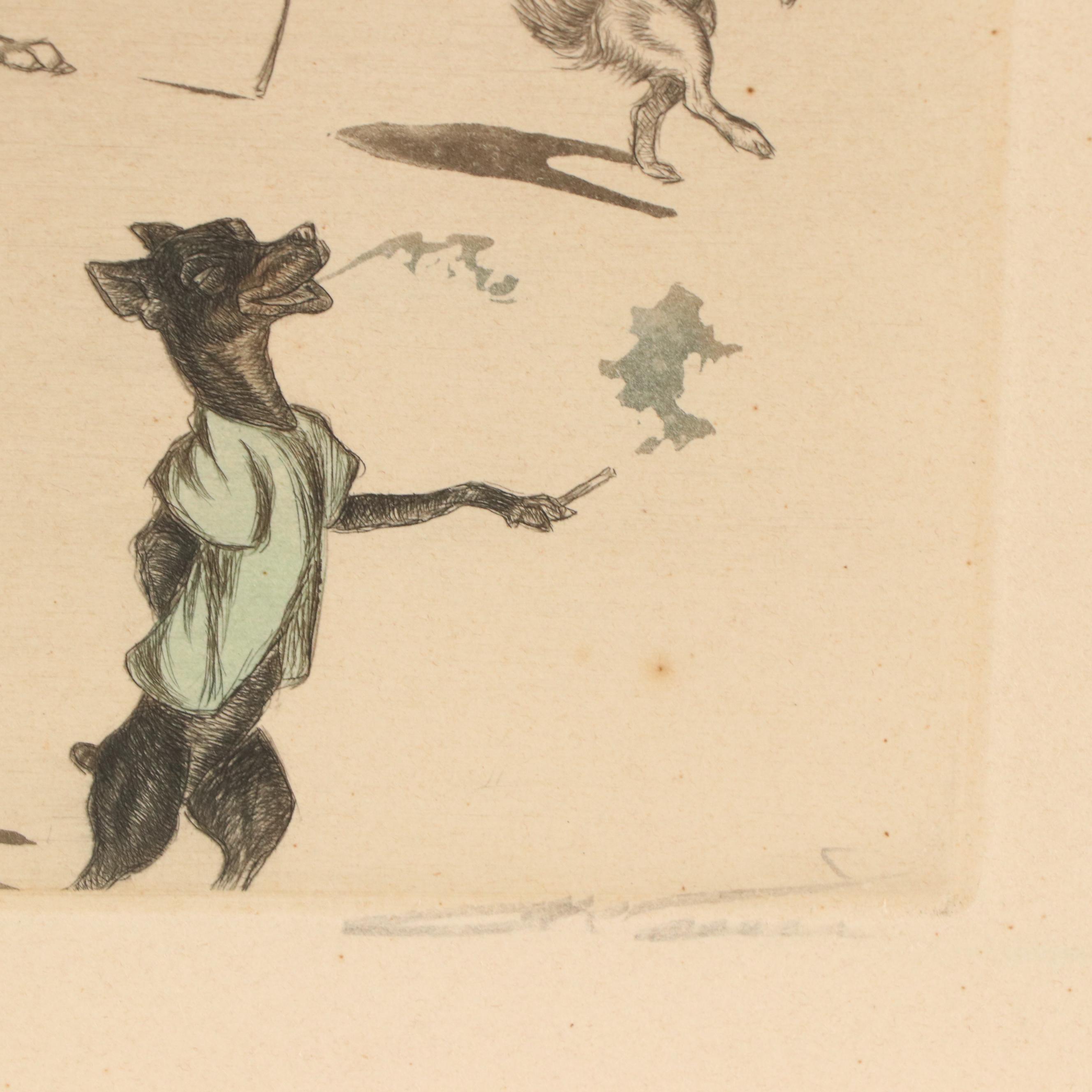 Boris O'Klein Hand-Colored Etchings Including "Les Champs Elysees"