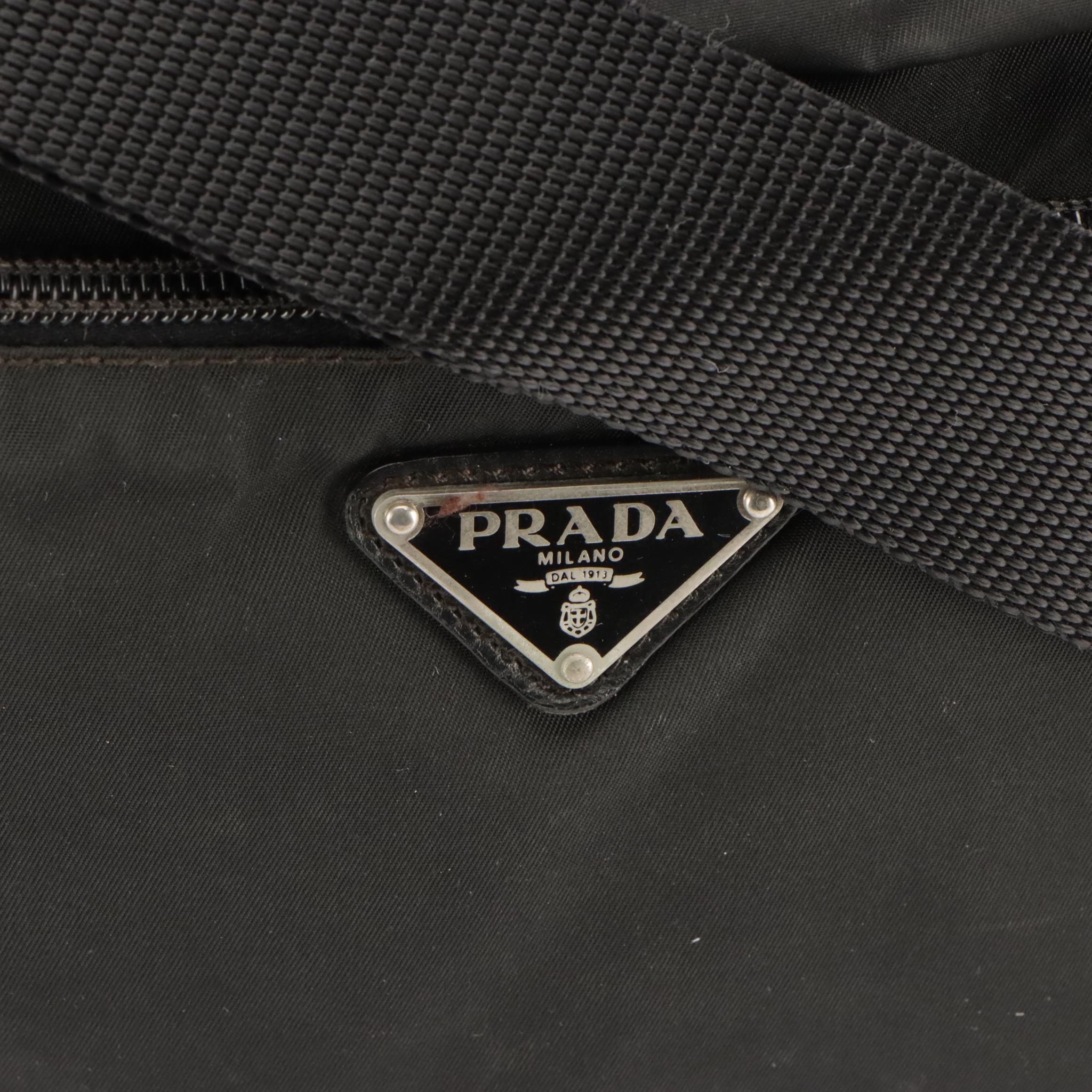 Prada Black Tessuto Nylon and Leather Crossbody Bag
