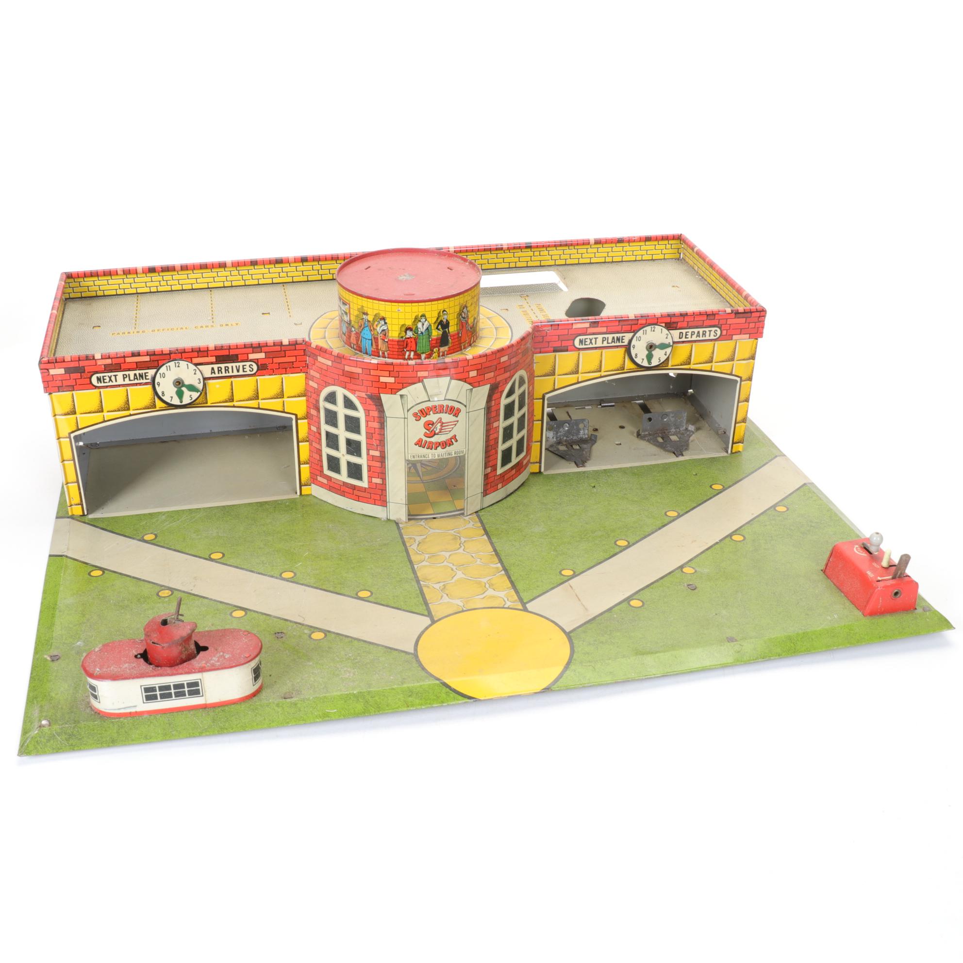 "Superior Airport", Marx Spotlight, and Other Metal Litho Toys