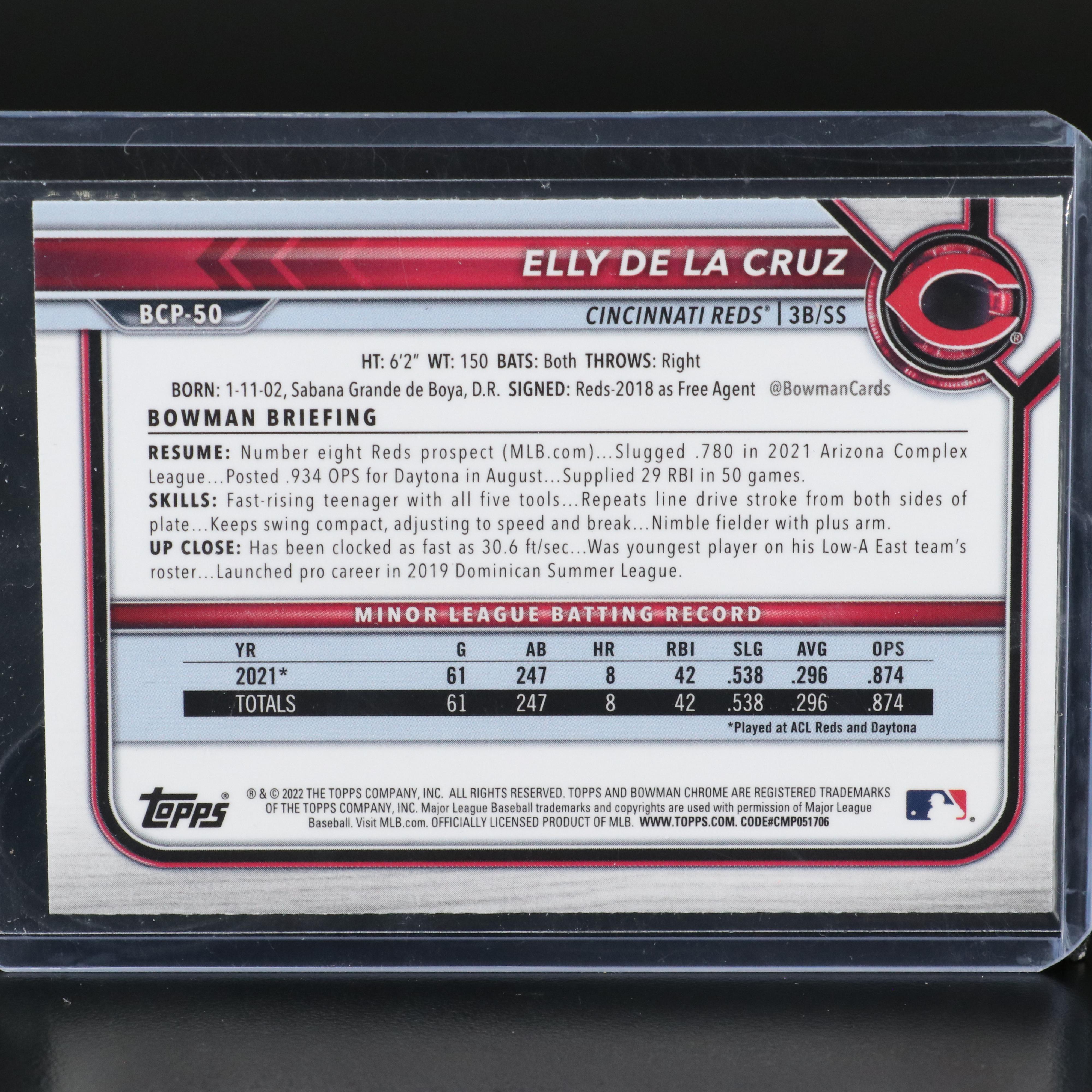 Matt McLain Signed Baseball with Elly De La Cruz Bowman Chrome 1st and More