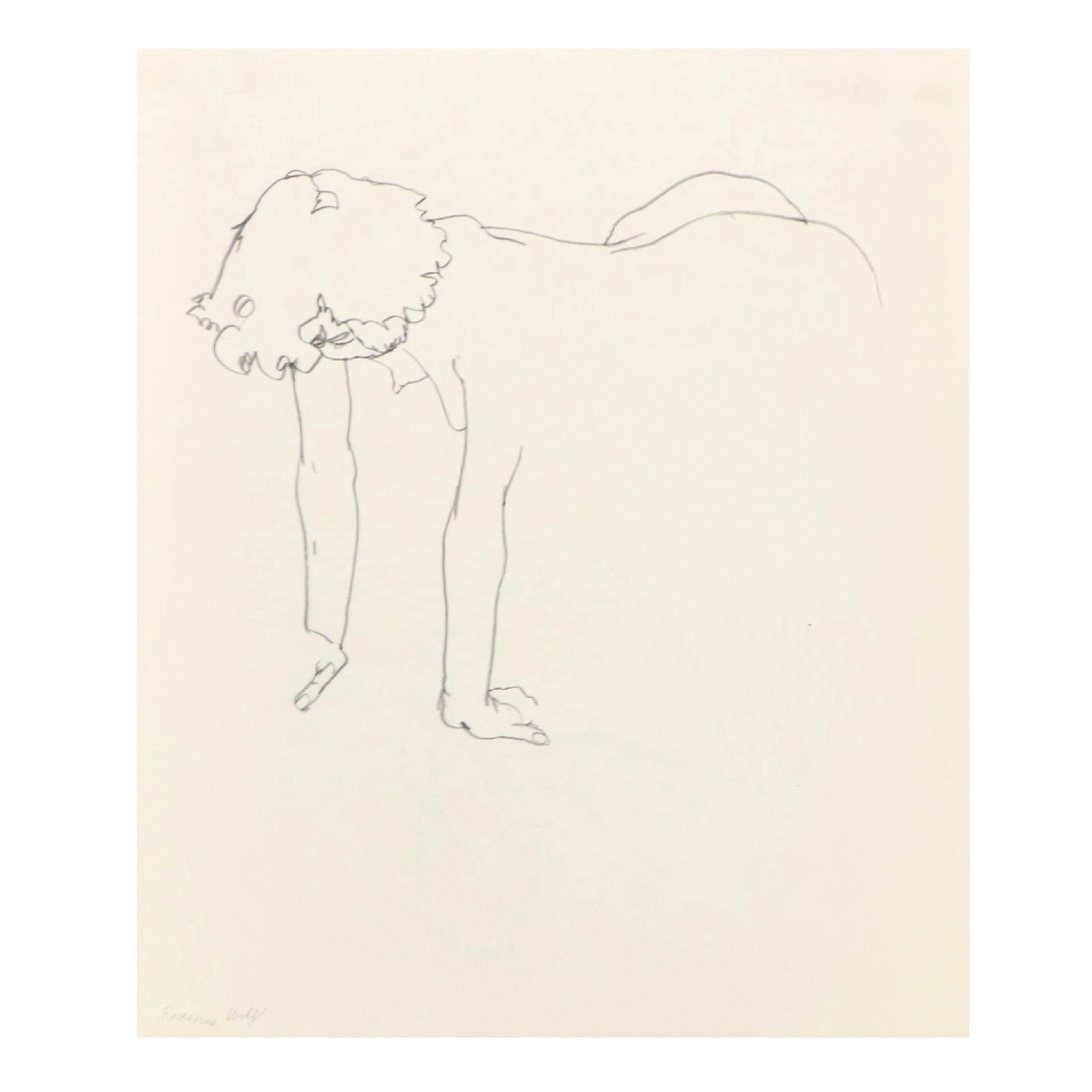 Nude Figural Graphite Drawing, Late 20th Century