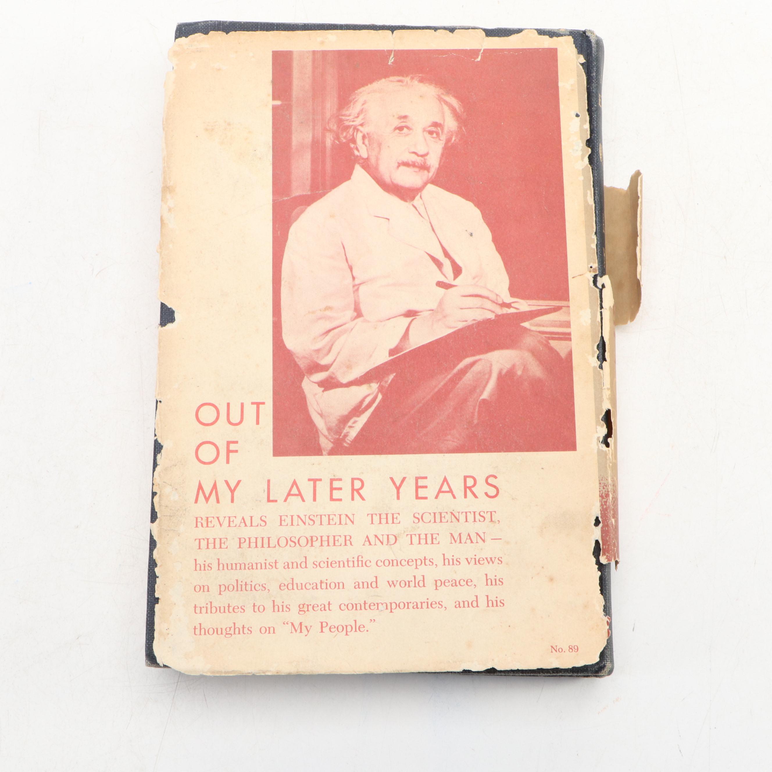 First Edition "Out of My Later Years" by Albert Einstein, 1950