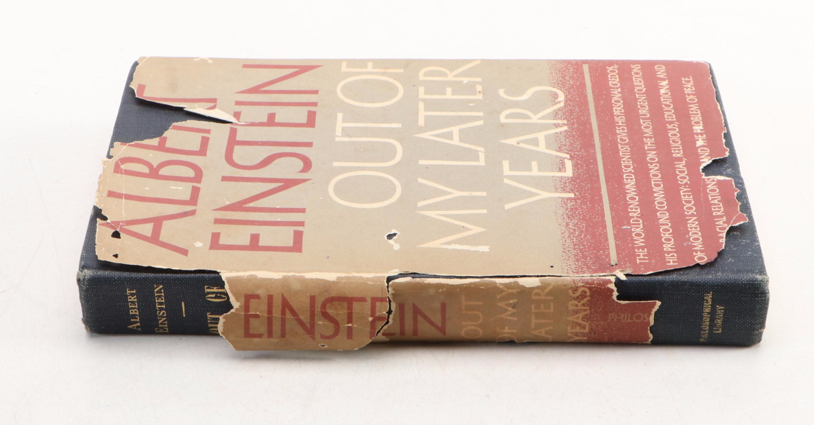 First Edition "Out of My Later Years" by Albert Einstein, 1950
