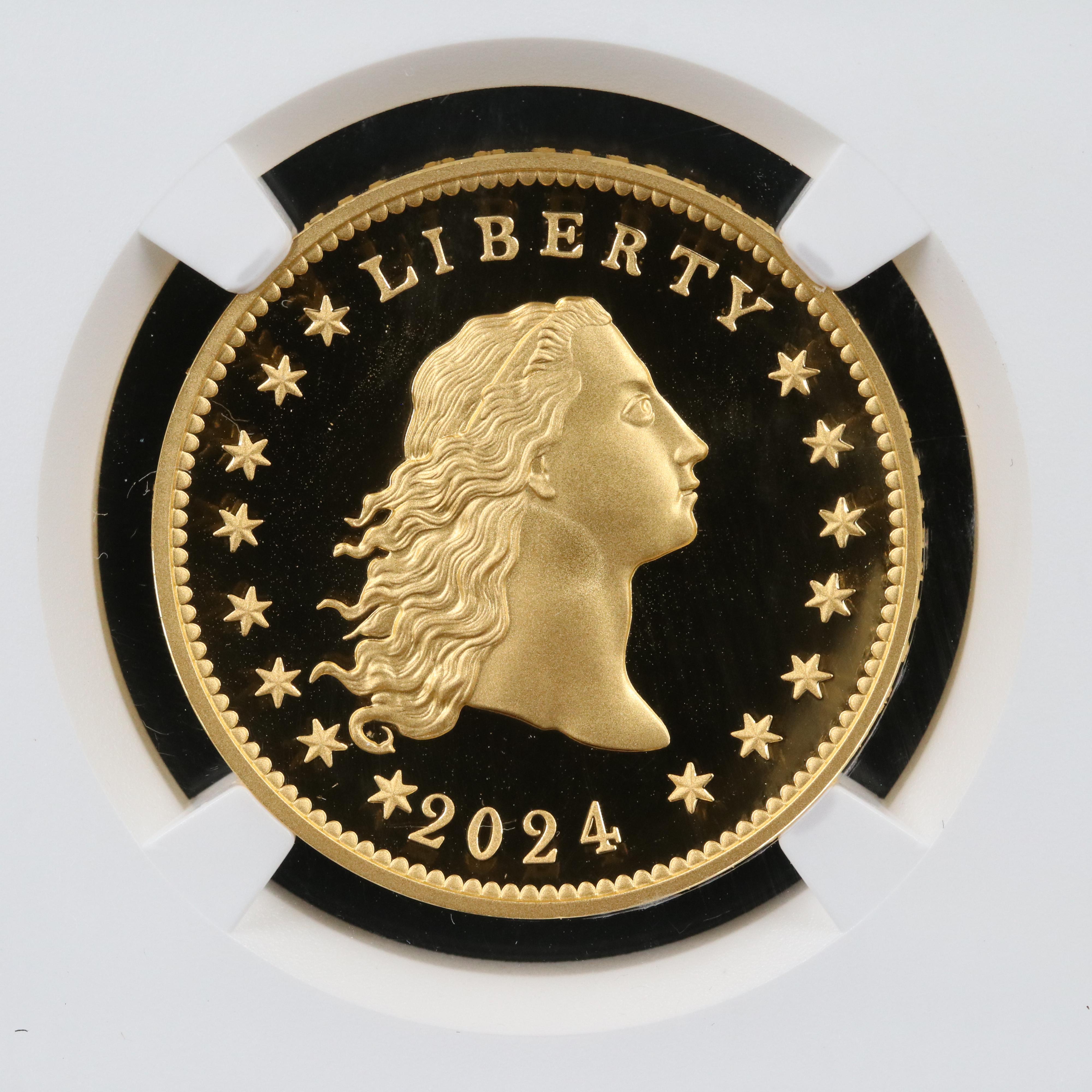 NGC PF70 Ultra Cameo 2024 230th Anniversary Flowing Hair High Relief Gold Coin