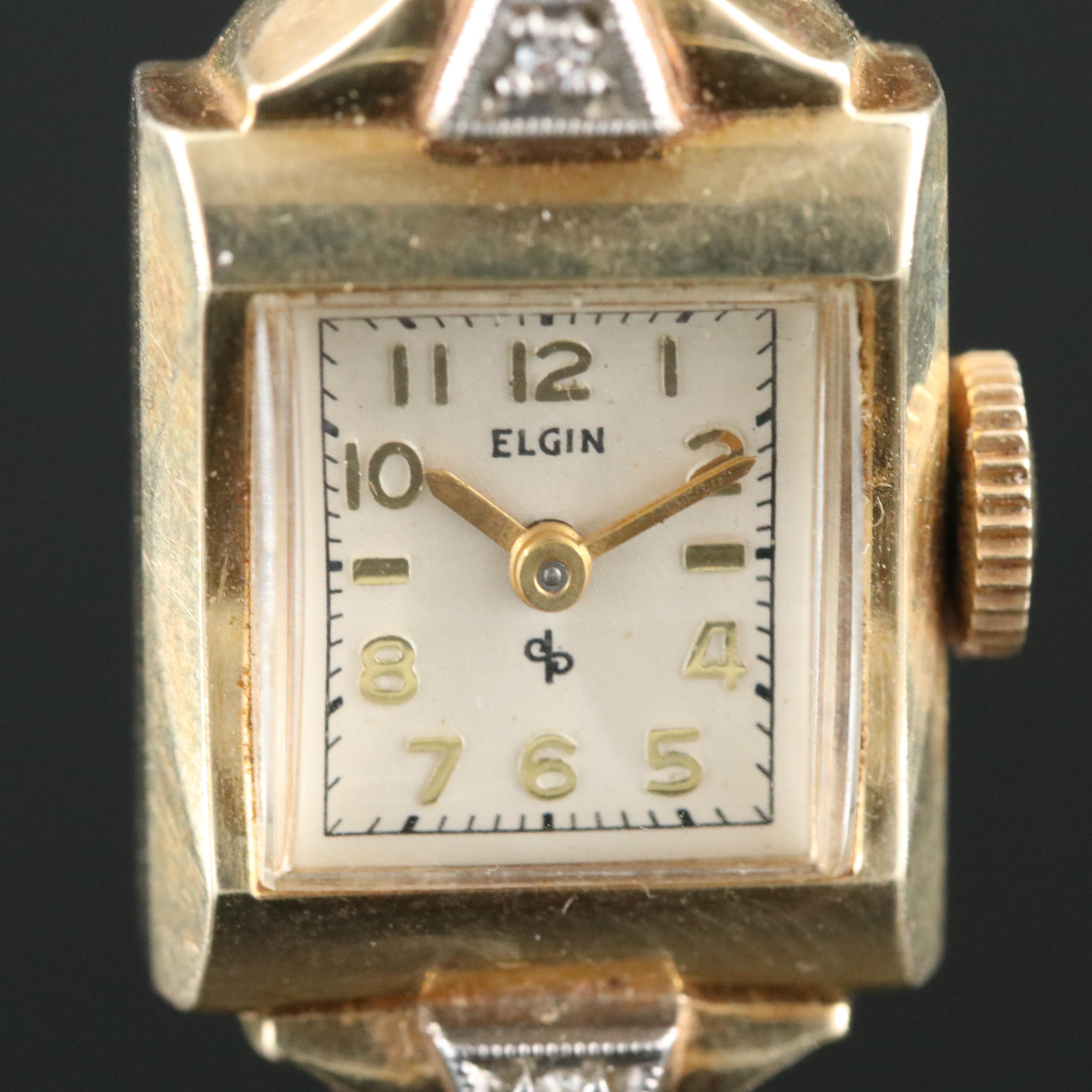 14K Elgin 1948 Diamond Watch