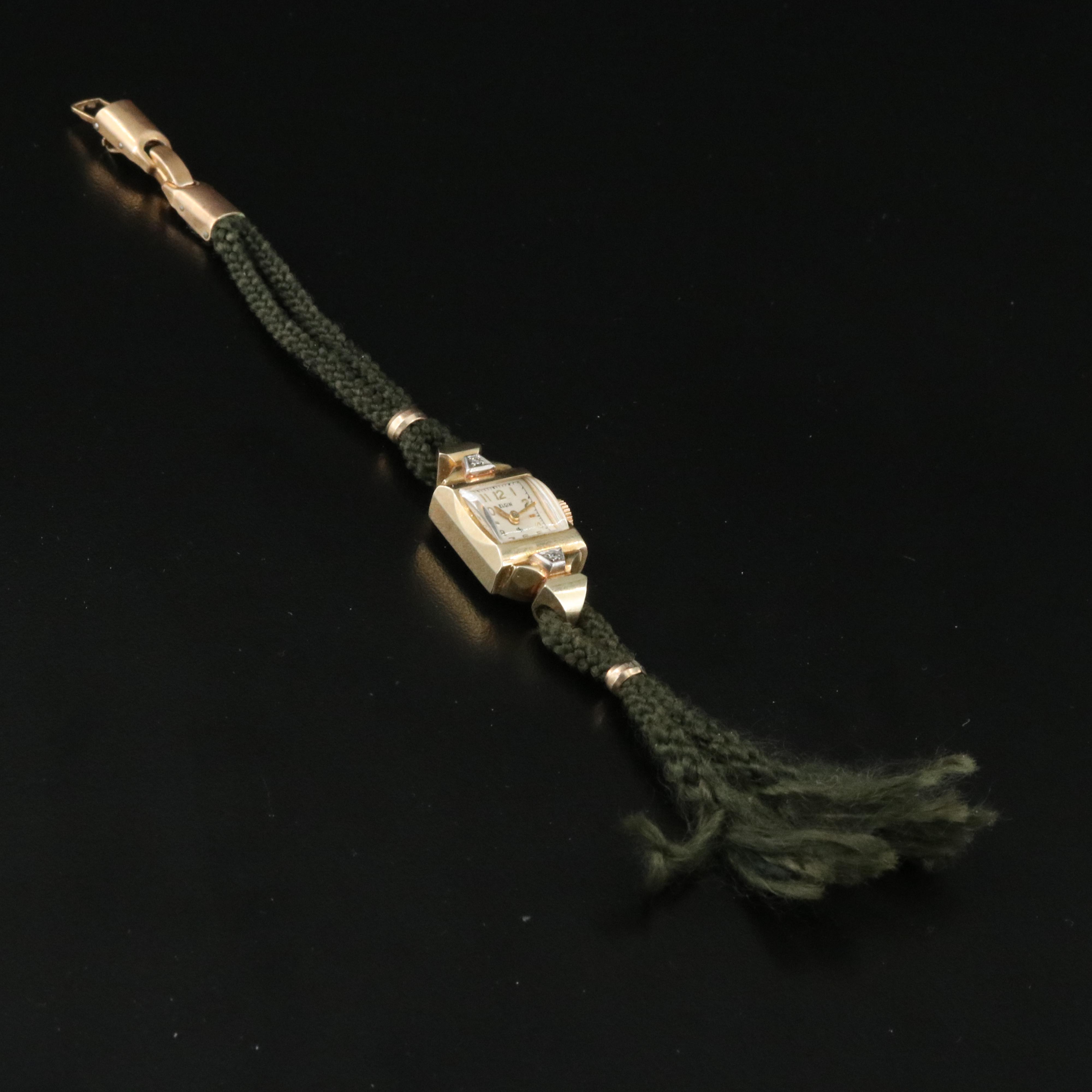 14K Elgin 1948 Diamond Watch