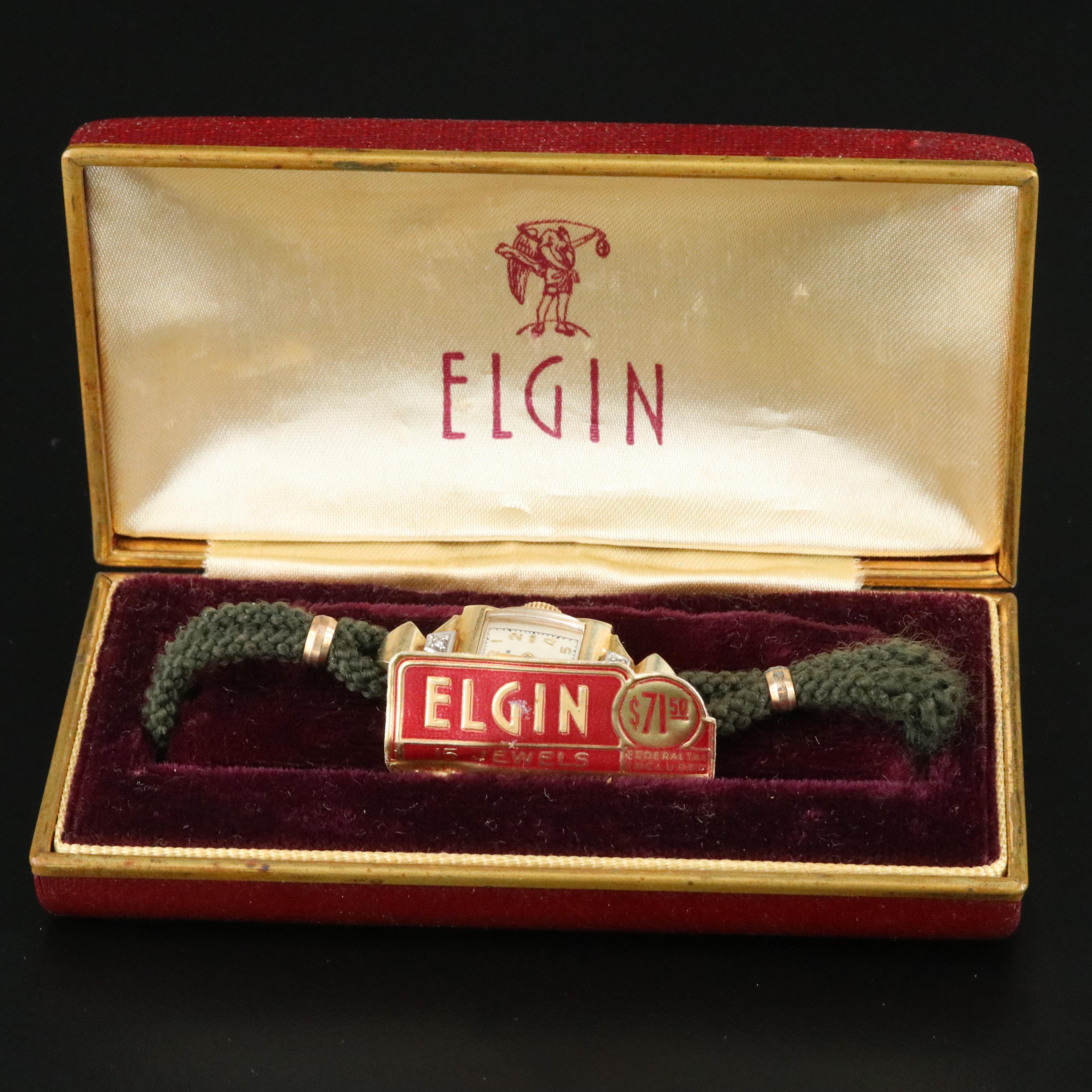 14K Elgin 1948 Diamond Watch