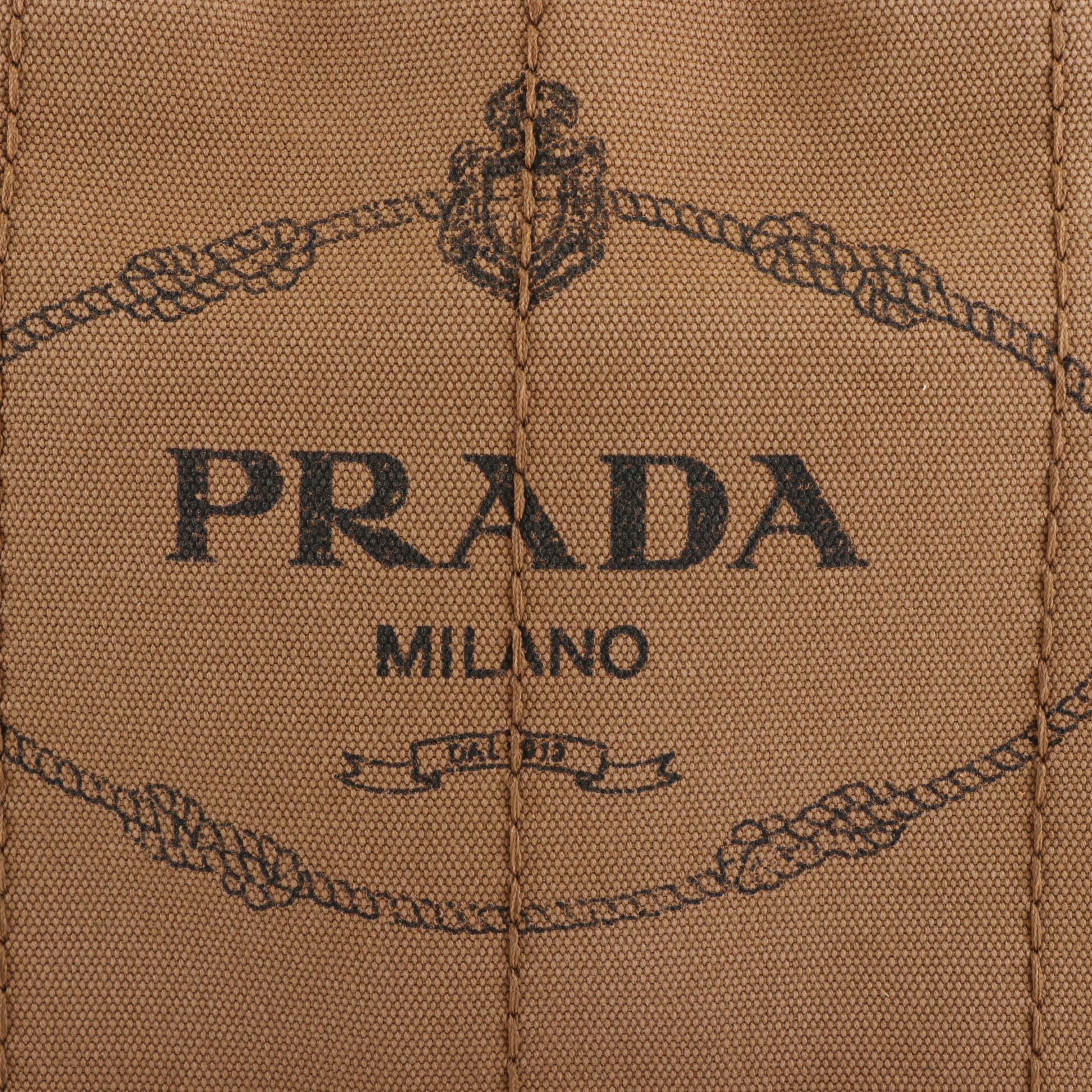 Prada Canapa Logo Handbag in Tabacco Canvas