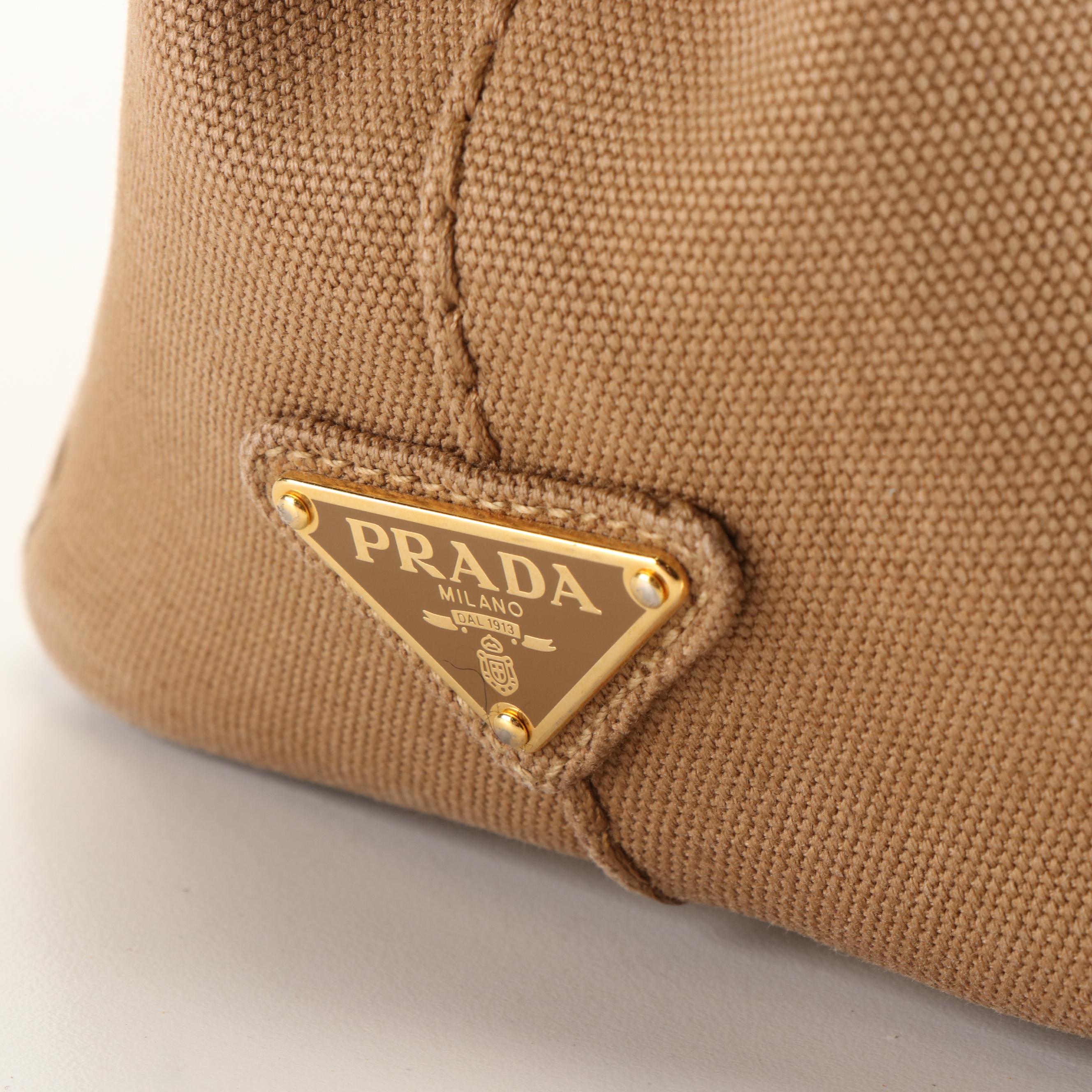 Prada Canapa Logo Handbag in Tabacco Canvas