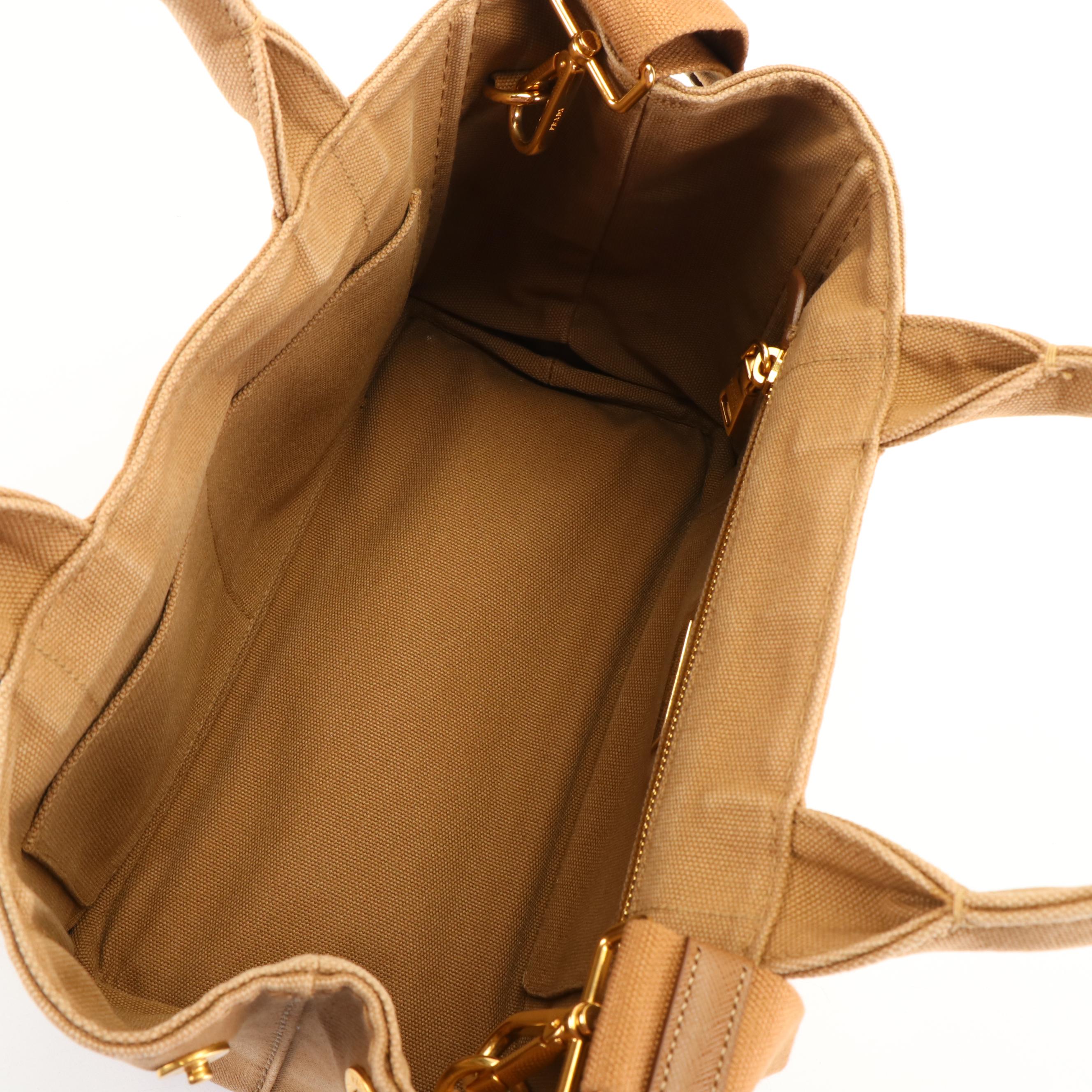 Prada Canapa Logo Handbag in Tabacco Canvas