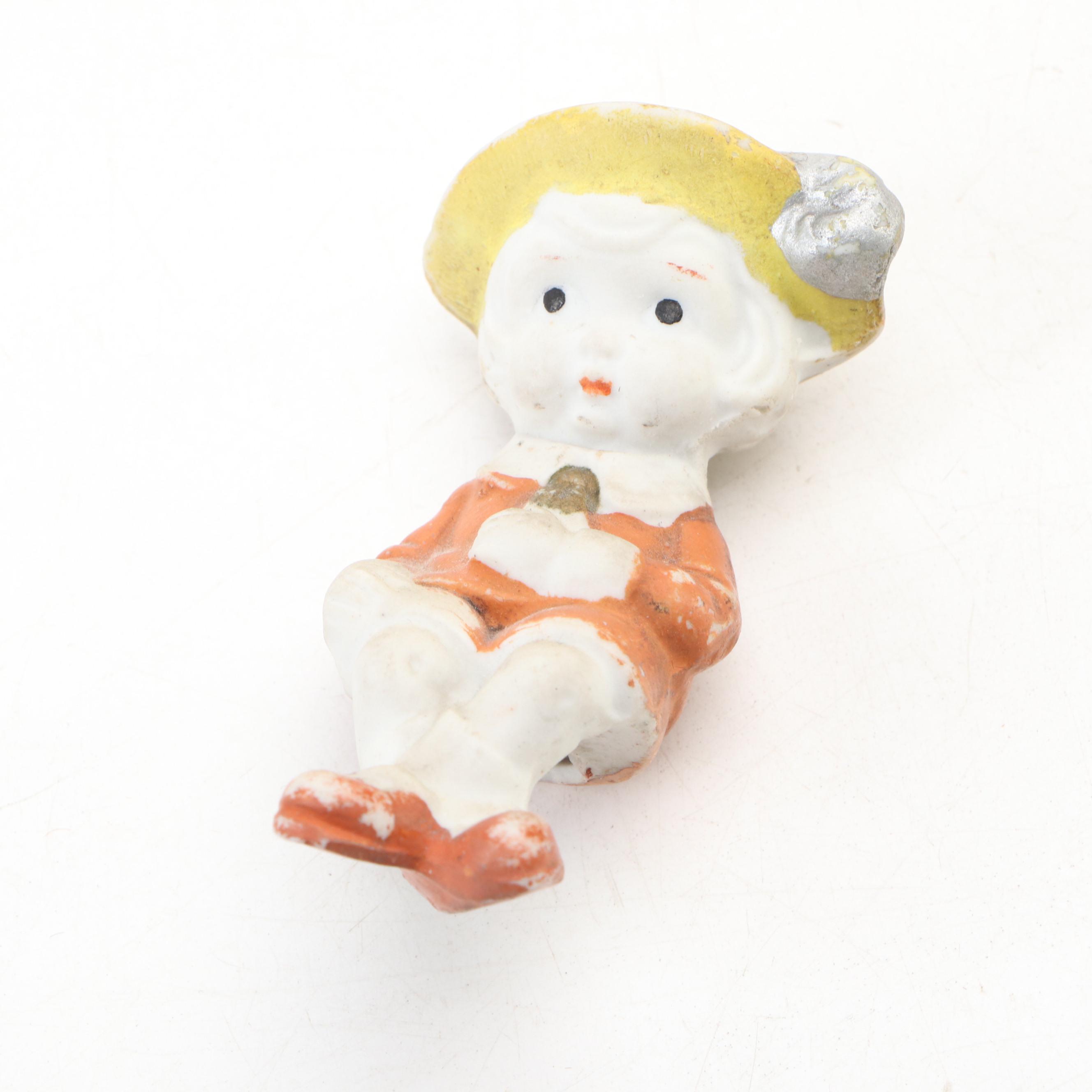 Japanese Bisque Shelf Sitter with Schmid, Enesco, Other Porcelain Figures