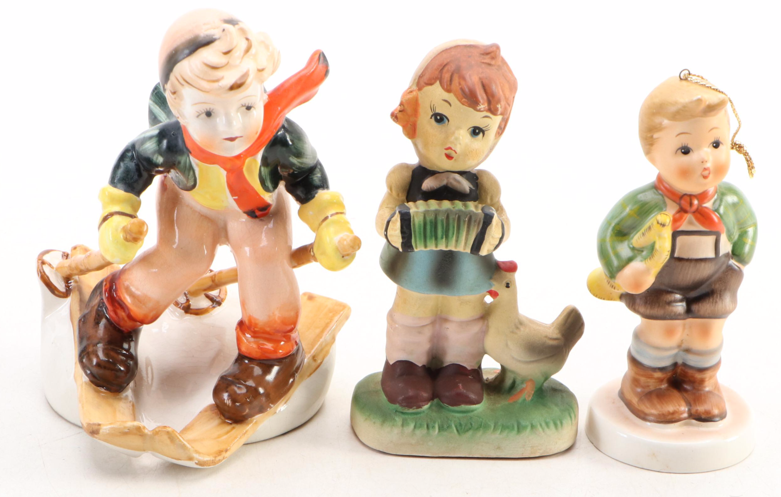 Japanese Bisque Shelf Sitter with Schmid, Enesco, Other Porcelain Figures