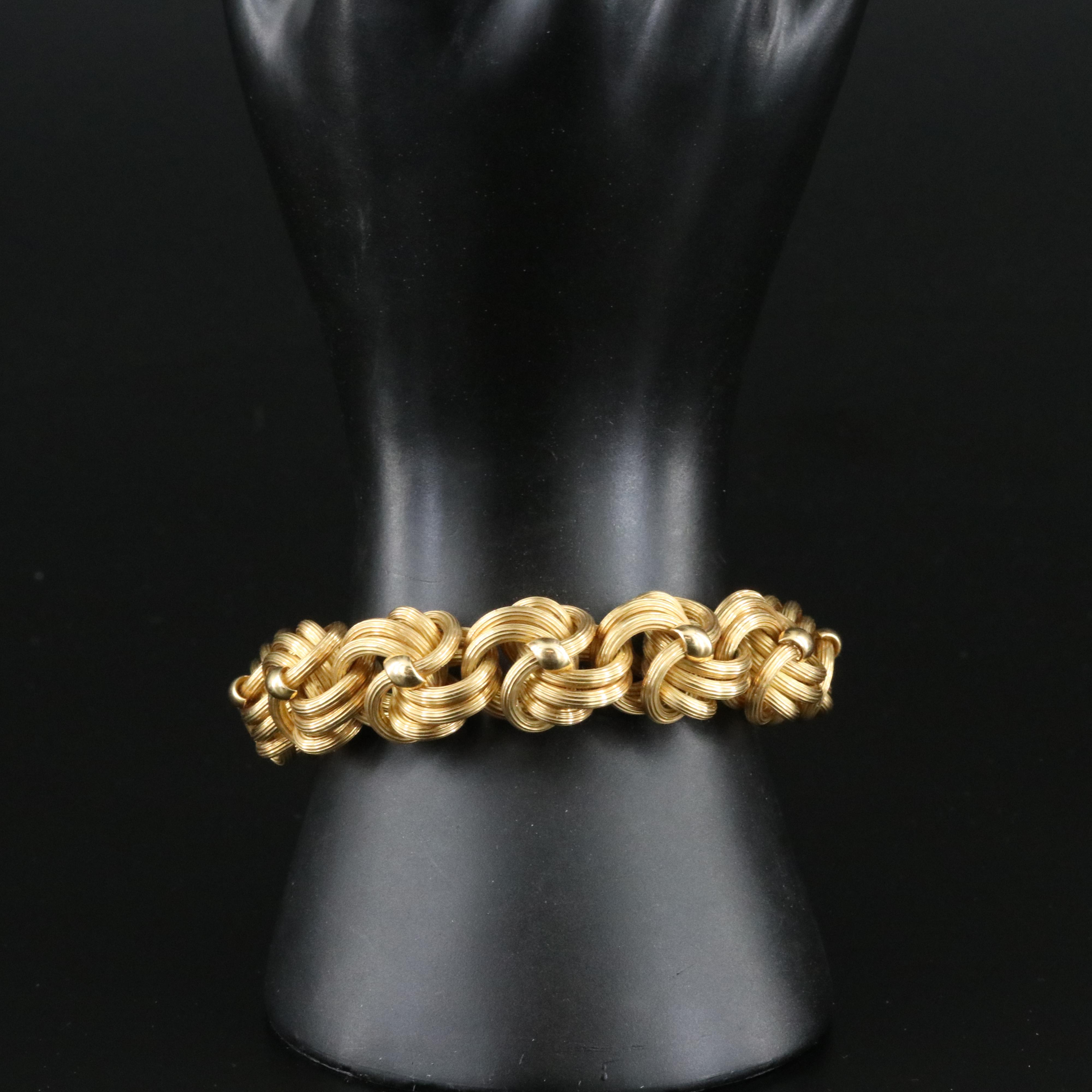 Tiffany & Co. 18K Double Row Ribbed Fancy Link Bracelet