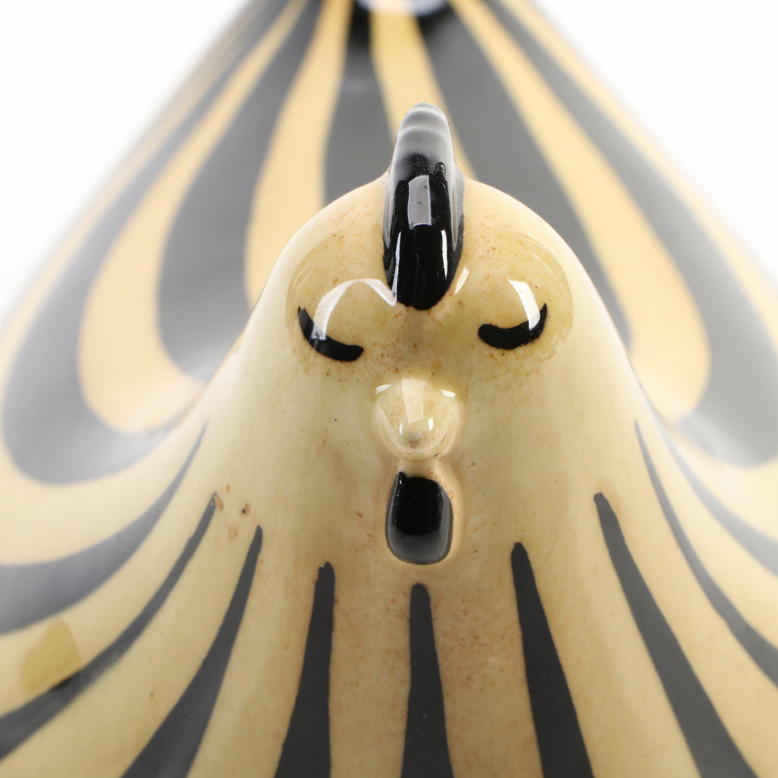 Arabia of Finland Ceramic Chicken Form Butter Dish, Mid-20th C.