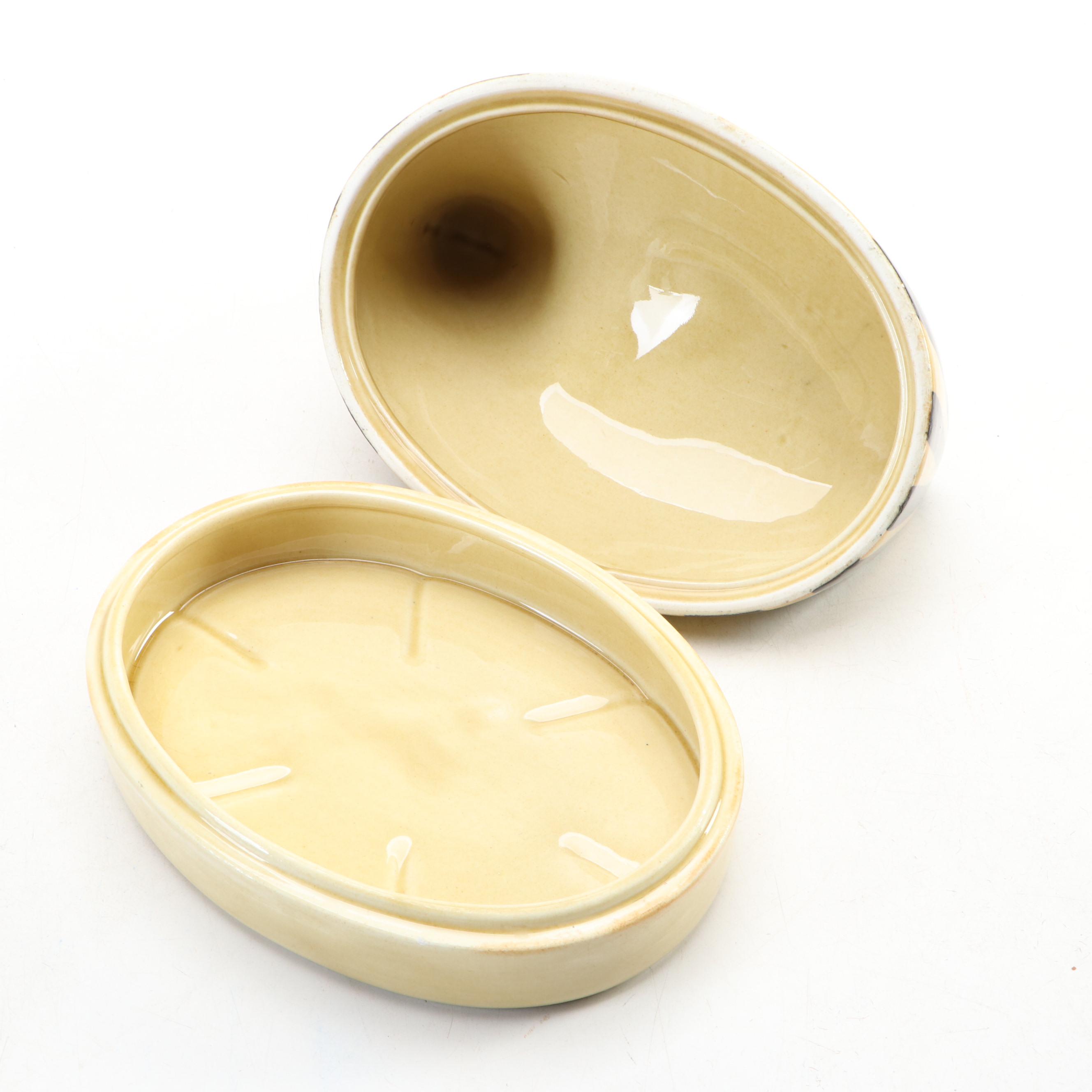 Arabia of Finland Ceramic Chicken Form Butter Dish, Mid-20th C.