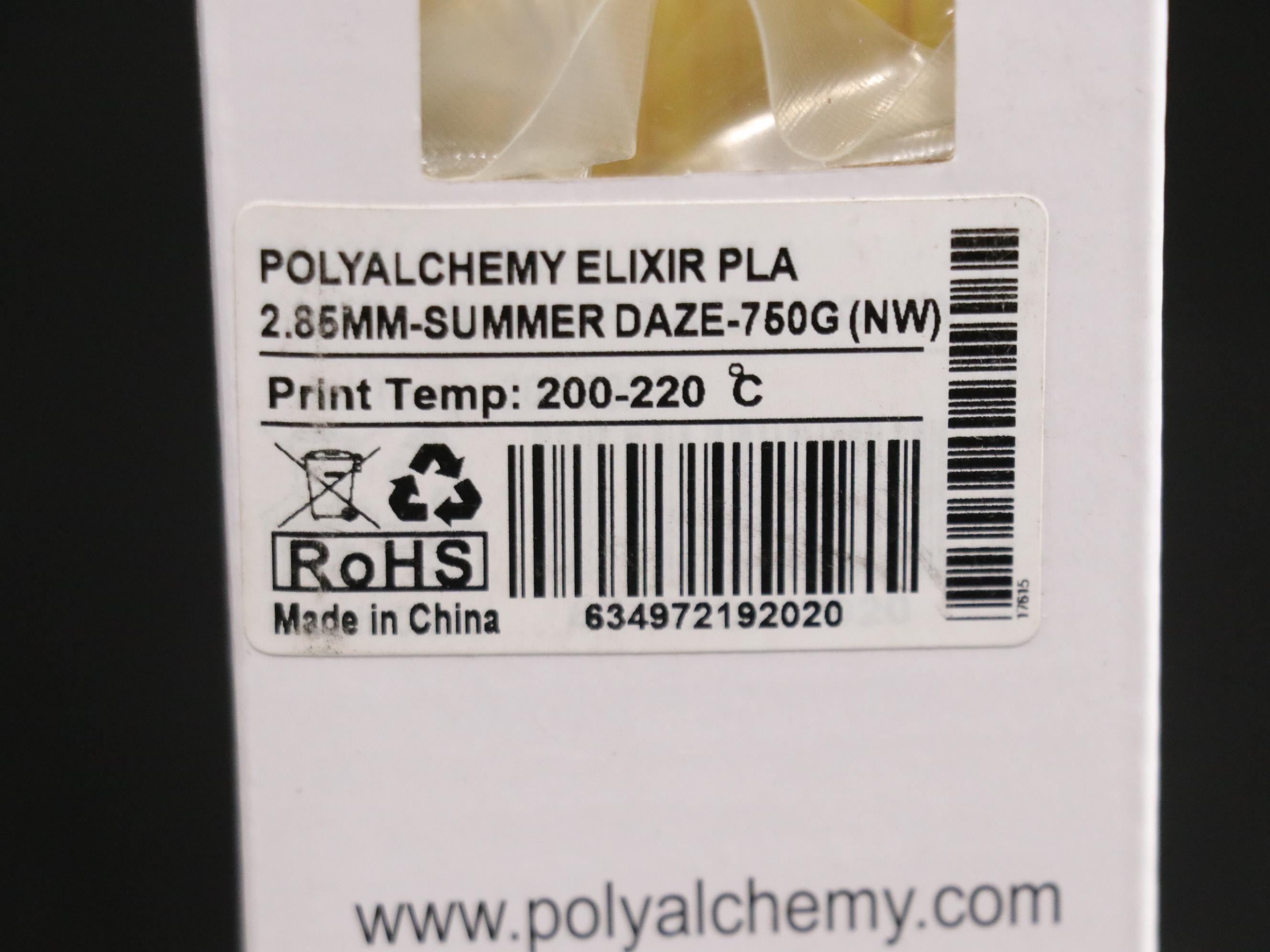 3D Printer 2.85mm PLA Filament by Polyalchemy