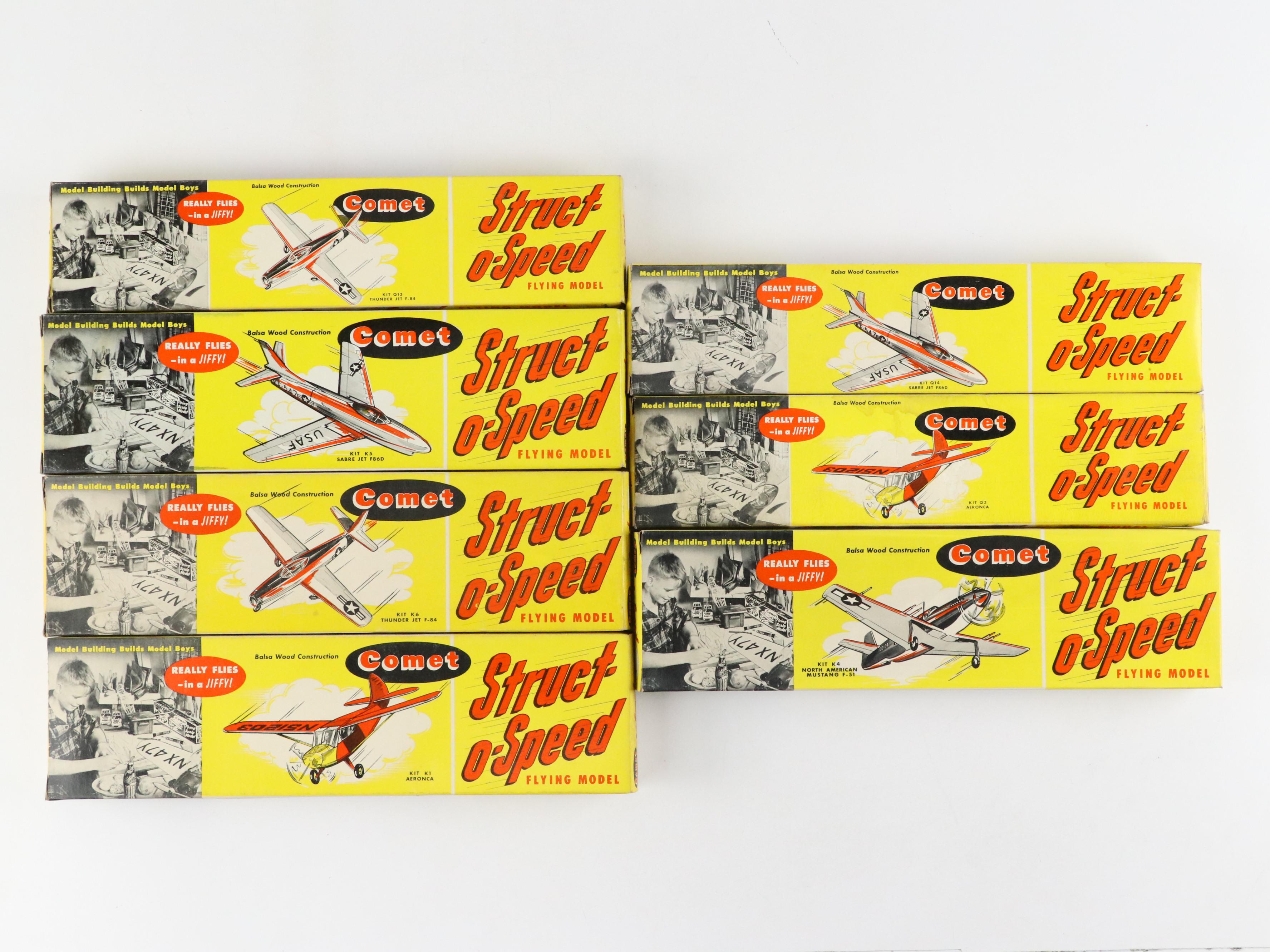 Comet "Sabre Jet F86D", "Mustang F-51" and More Balsa Wood Airplane Kits